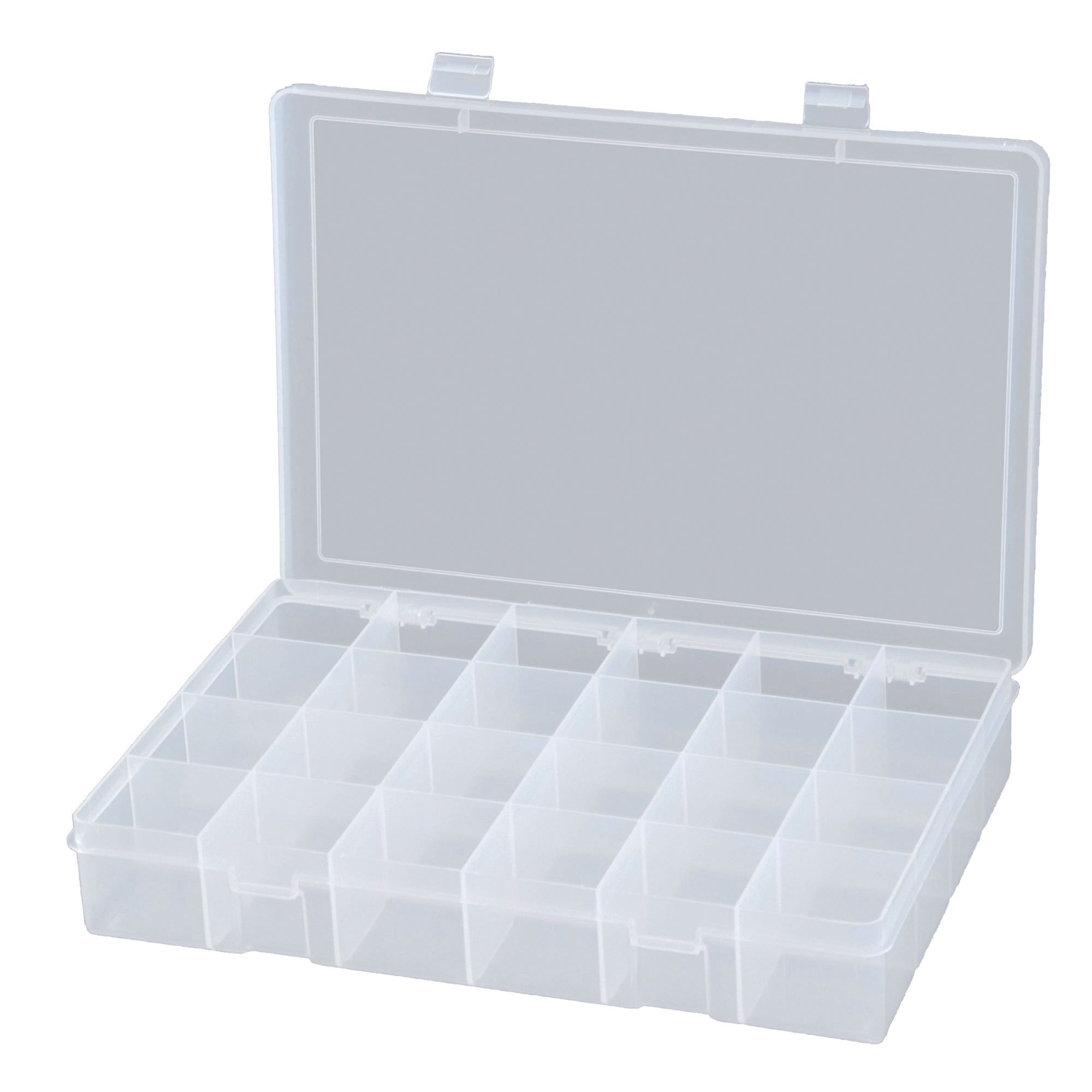 Boîtes à compartiments compactes en polypropylène, 13-1/8" la x 9" p x 2-5/16" h, 24 compartiments