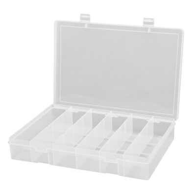 Boîtes à compartiments compactes en polypropylène, 13-1/8" la x 9" p x 2-5/16" h, 6 compartiments