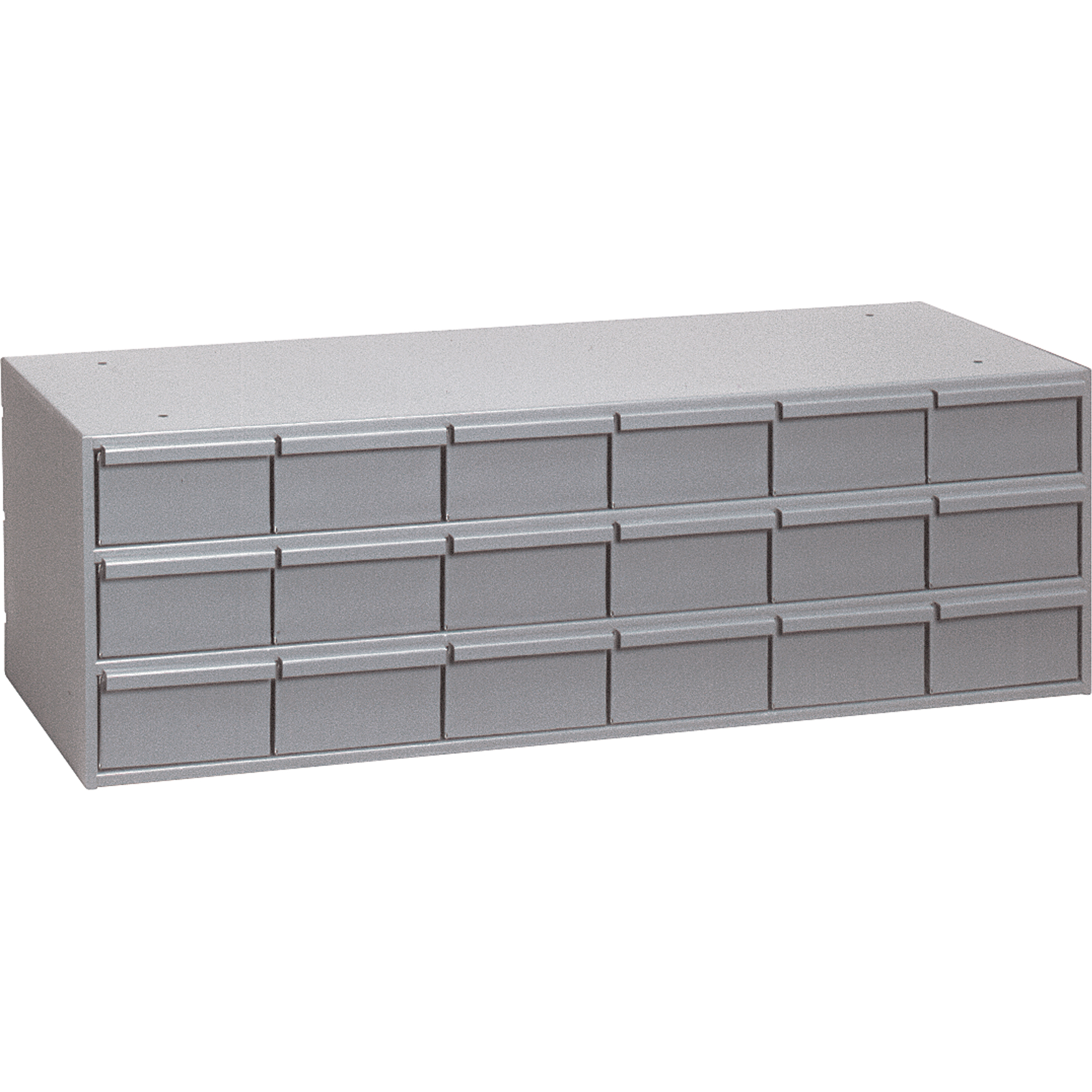 Casiers à tiroirs industriels, 18 tiroirs, 33-3/4" la x 11-3/4" p x 12-7/8" h, Gris