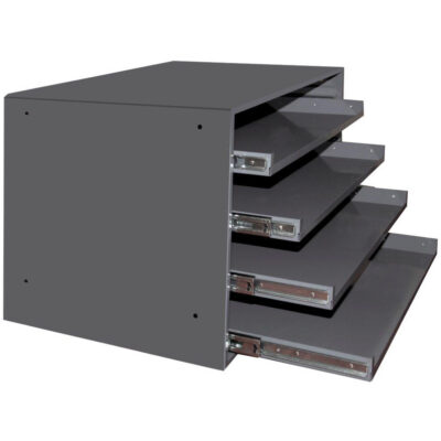 Casiers pour boîtes à compartiments, Acier, 4 compartiments, 20" la x 15-3/4" p, 15" h, Gris
