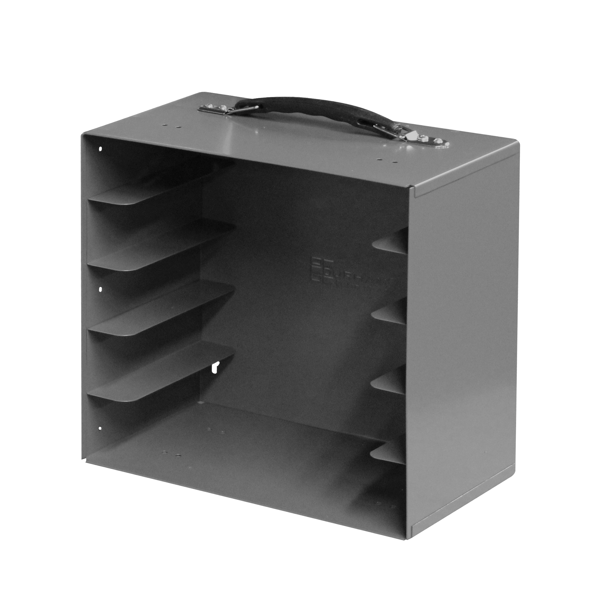 Casiers pour boîtes à compartiments, Acier, 5 compartiments, 11-1/4" la x 6-3/4" p, 10-3/4" h, Gris