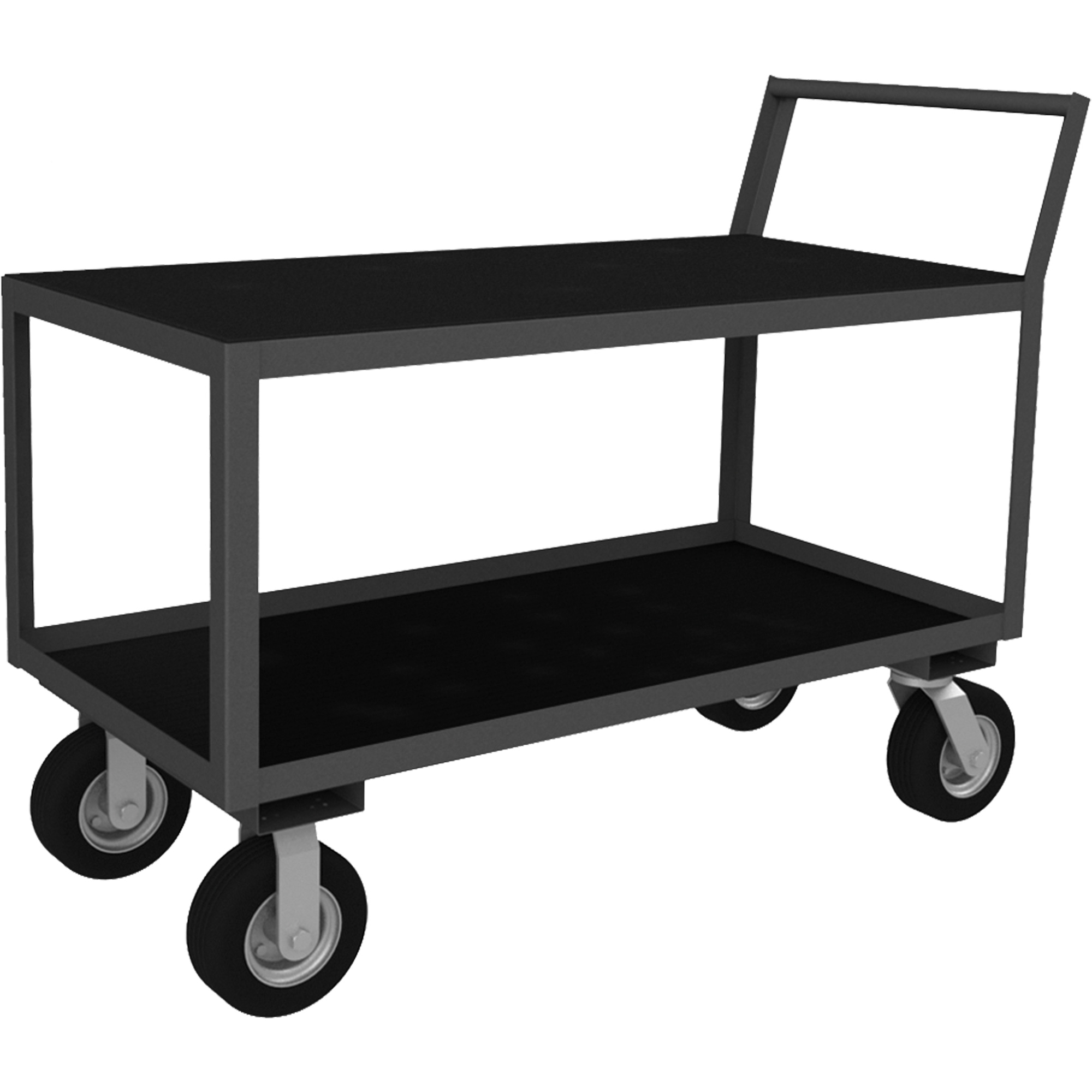 Chariot à instruments à profil bas, 2 niveaux, 24-1/4" la x 39" p x 40-15/16" h, 1200 lb Cap