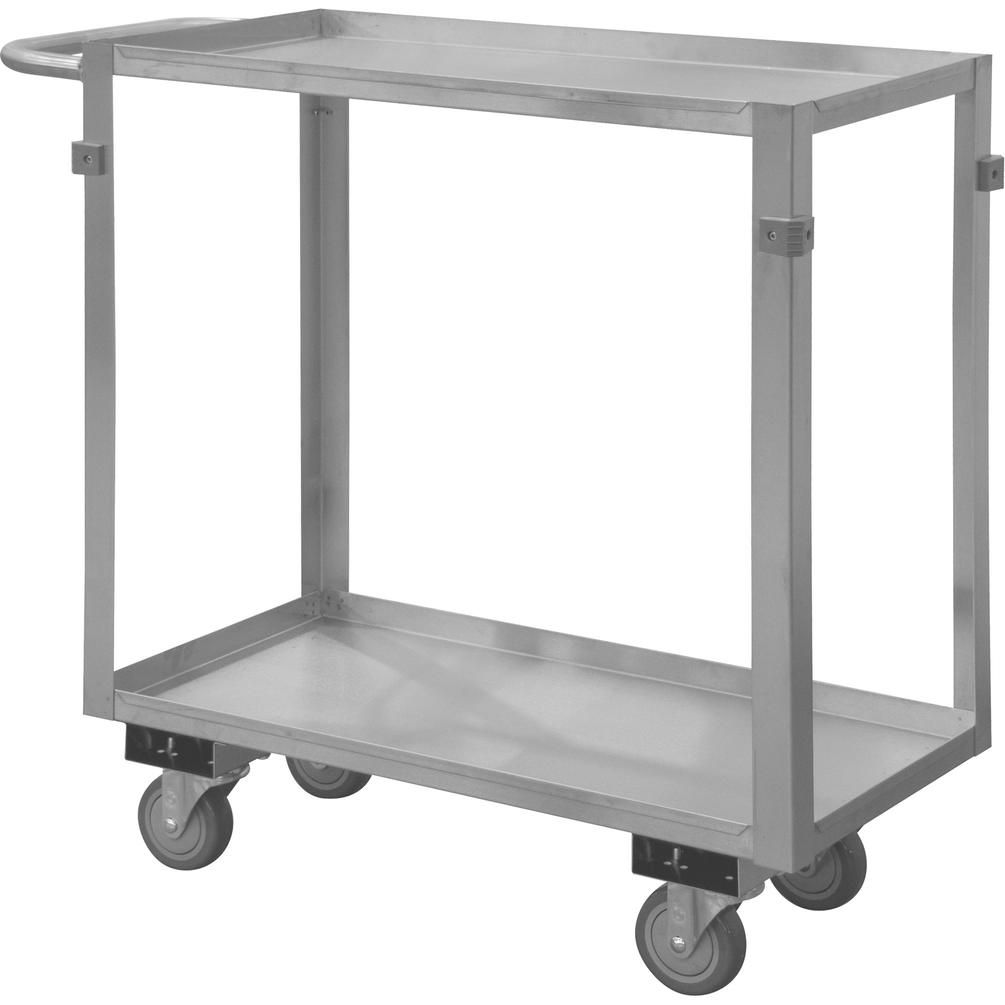 Chariot avec tablettes de calibre industriel, 2 Tiers, 16-3/4" la x 34" h x 36-7/16" p, Capacité 600 lb