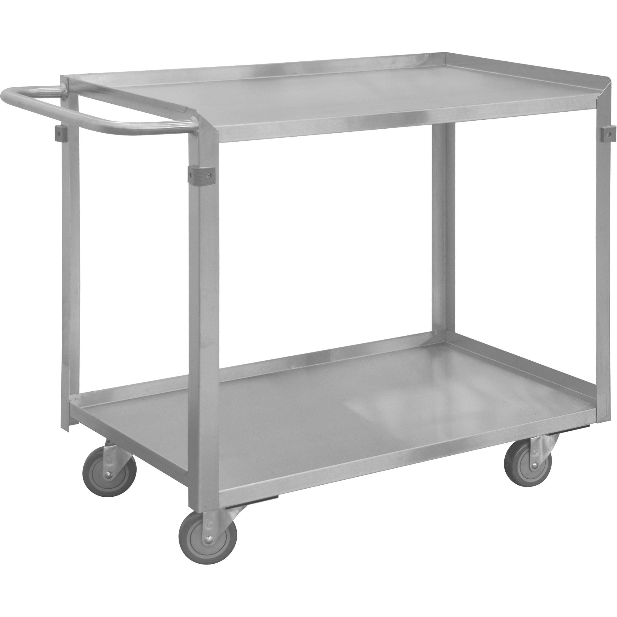 Chariot avec tablettes de calibre industriel, 2 Tiers, 16-3/4" la x 34" h x 36-7/16" p, Capacité 600 lb