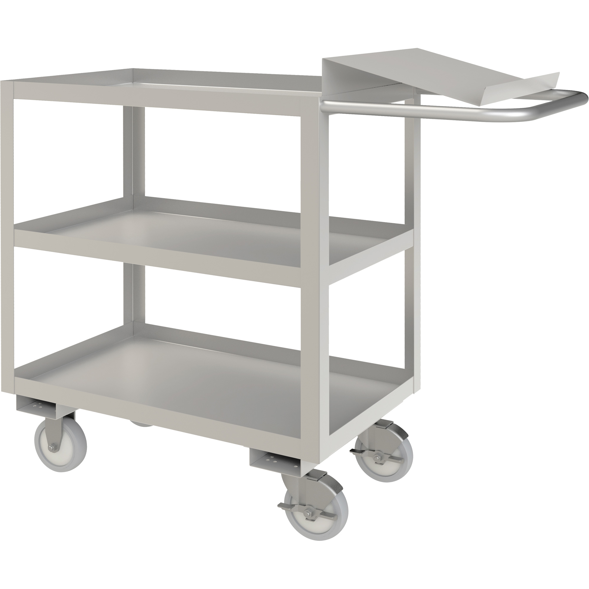 Chariot de préparation de commande de calibre industriel, 39" h x 18-1/8" la x 45" p, 3 Tablettes, Capacité 1200 lb