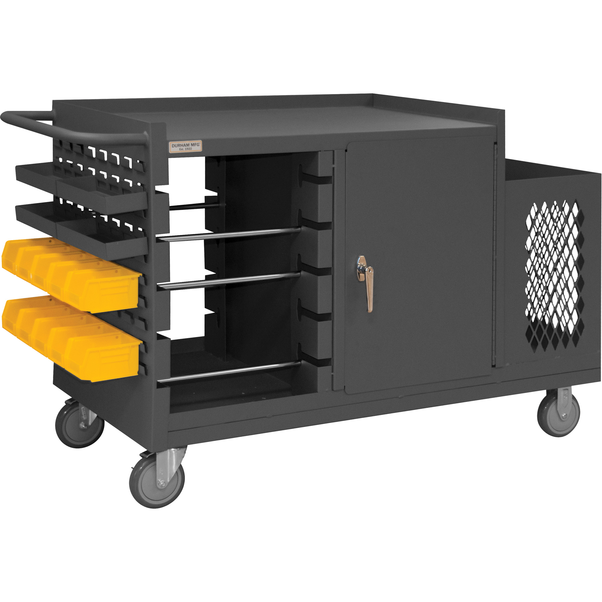 Chariot pour bobines de fil et de maintenance, Acier, 5 Montants, 54-1/16" la x 35" h x 24" p, Capacité de 1200 lb