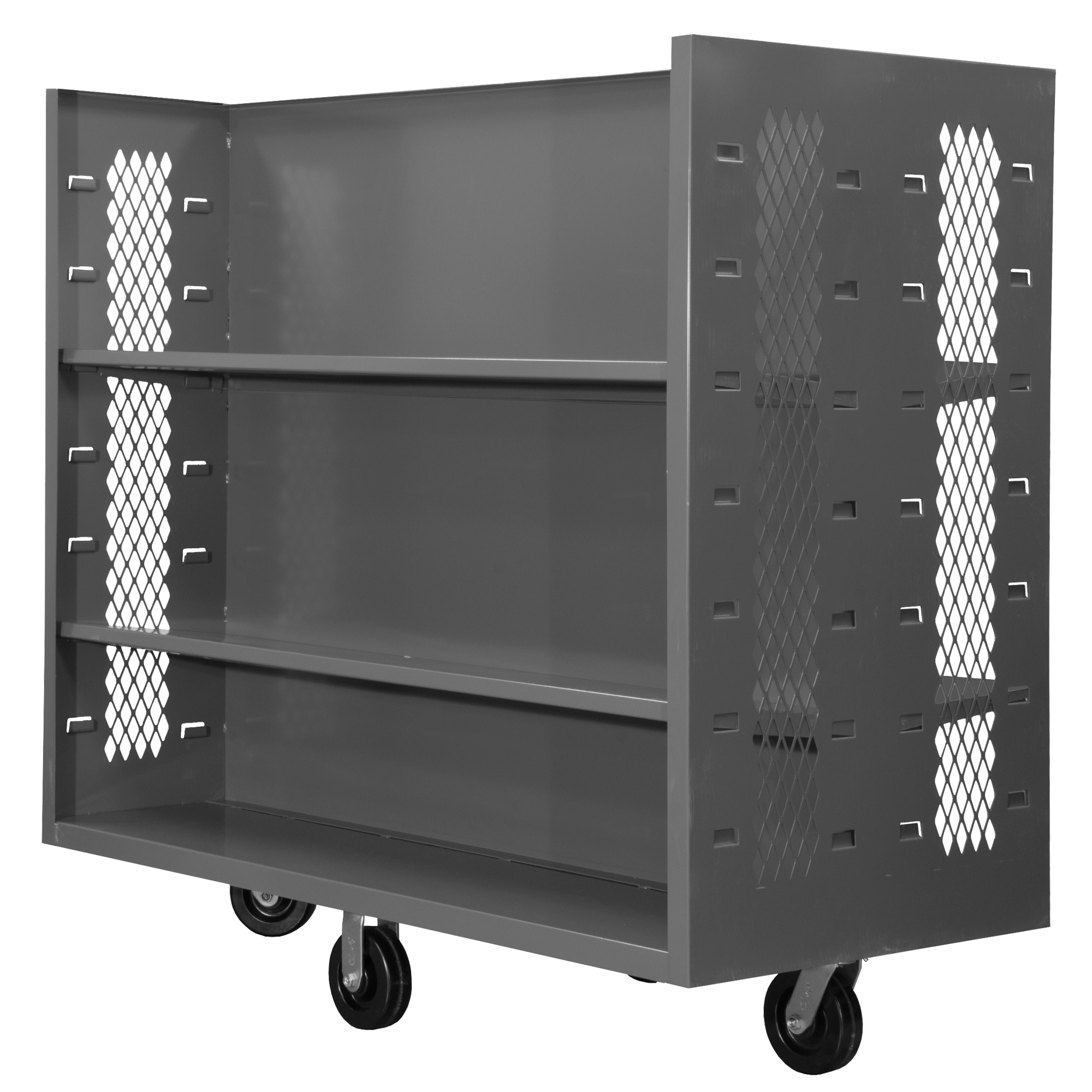 Chariots en treillis métallique, Acier, 30" x 54" x 60", Capacité 1500 lb