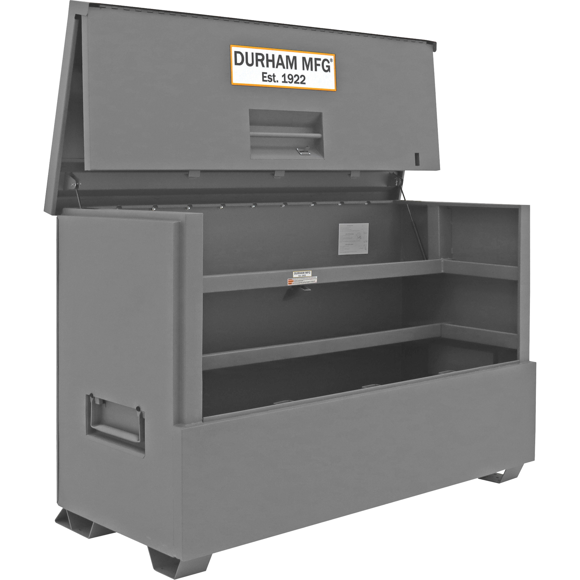 Coffre de style piano pour le chantier de 57,4 pi3, 72-7/16" la x 33-7/8" p x 49-7/16" h, Gris