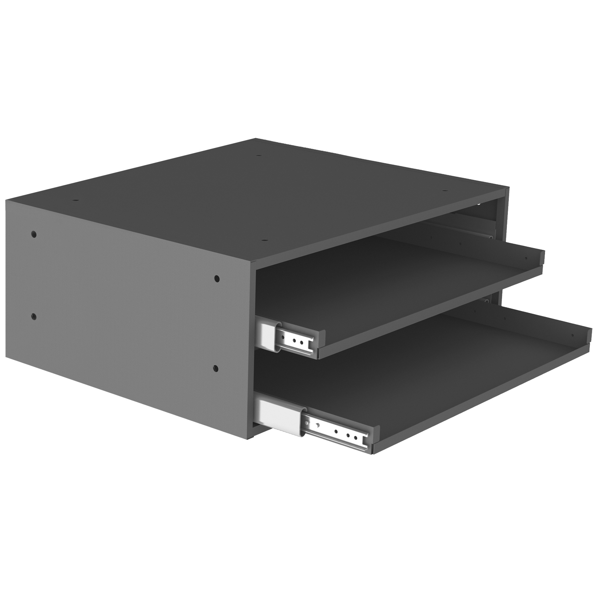 Grande glissière de stockage pour armoire à compartiments, Acier, 2 compartiments, 20" la x 15-15/16" p, 8-3/16" h, Gris