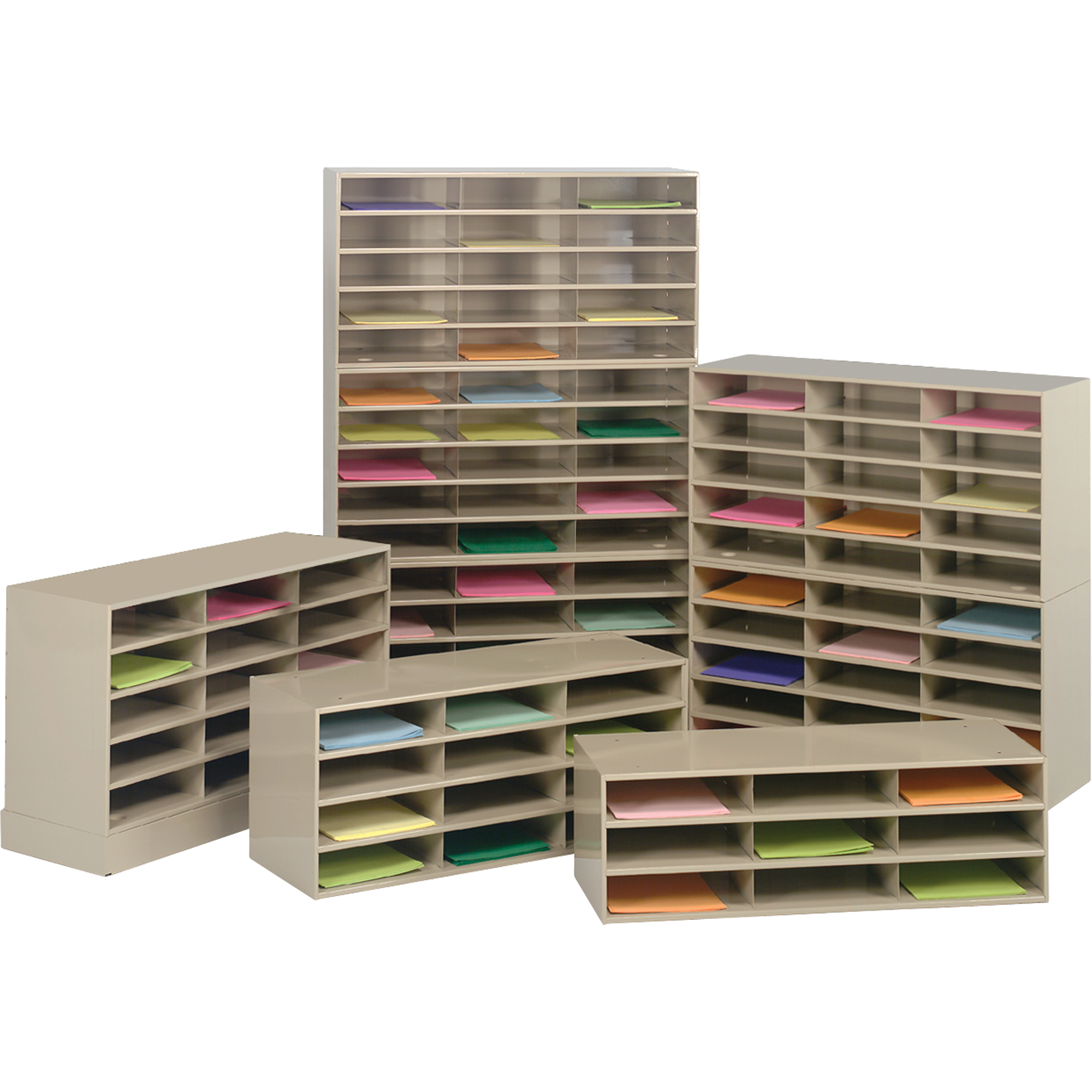 Organisateurs de données, Stationnaire, 12 fentes, Acier, 33-3/4" la x 11-5/8" p x 14-1/4" h