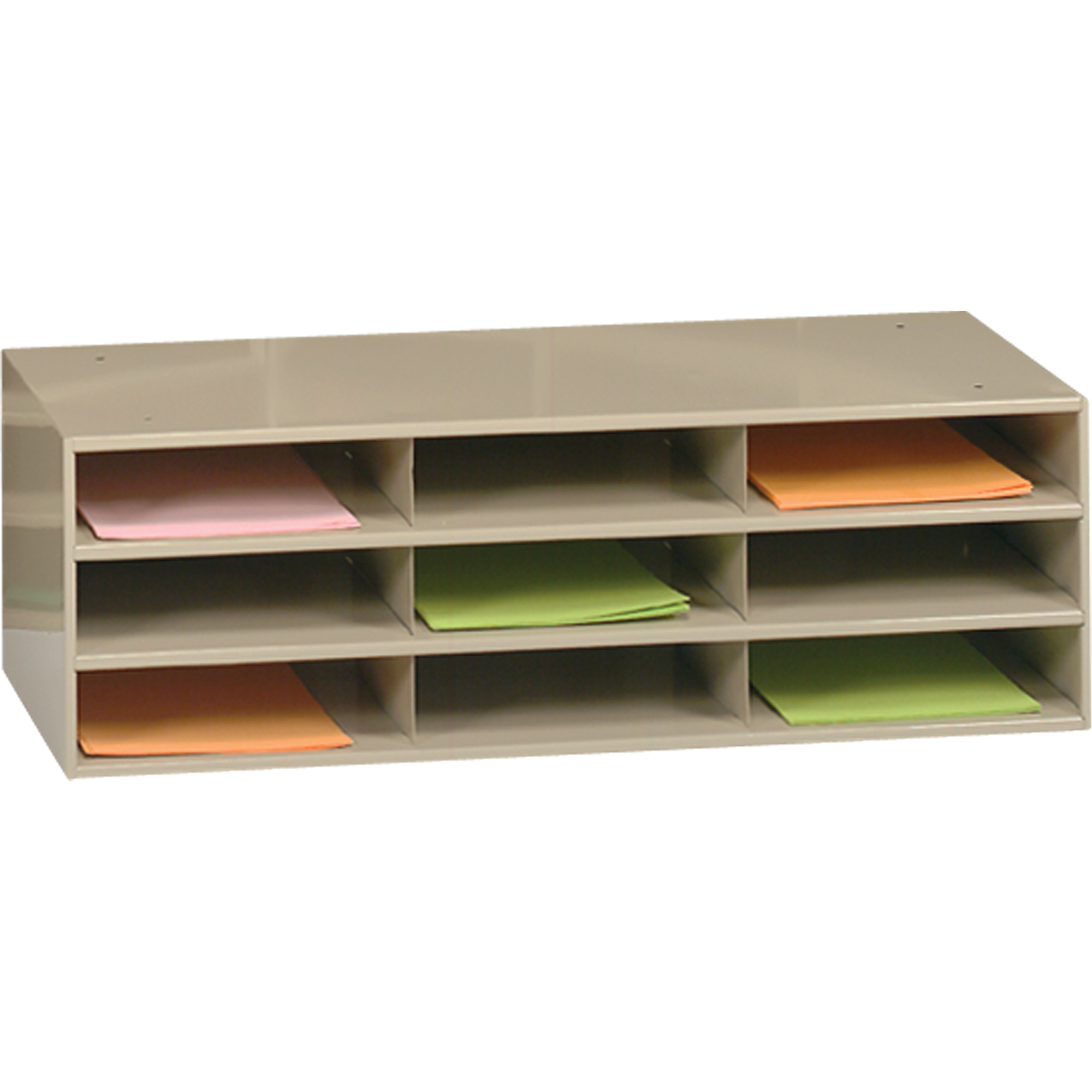 Organisateurs de données, Stationnaire, 9 fentes, Acier, 33-3/4" la x 11-5/8" p x 10-3/4" h