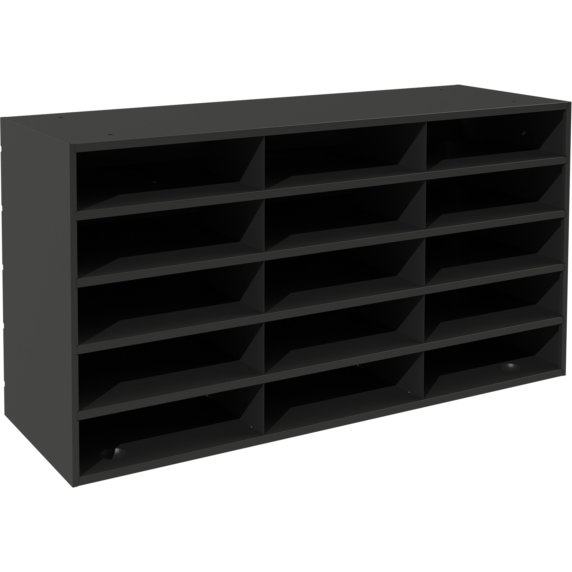 Porte-documents horizontal, Stationnaire, 15 fentes, Acier, 33-13/16" la x 11-11/16" p x 17-1/4" h
