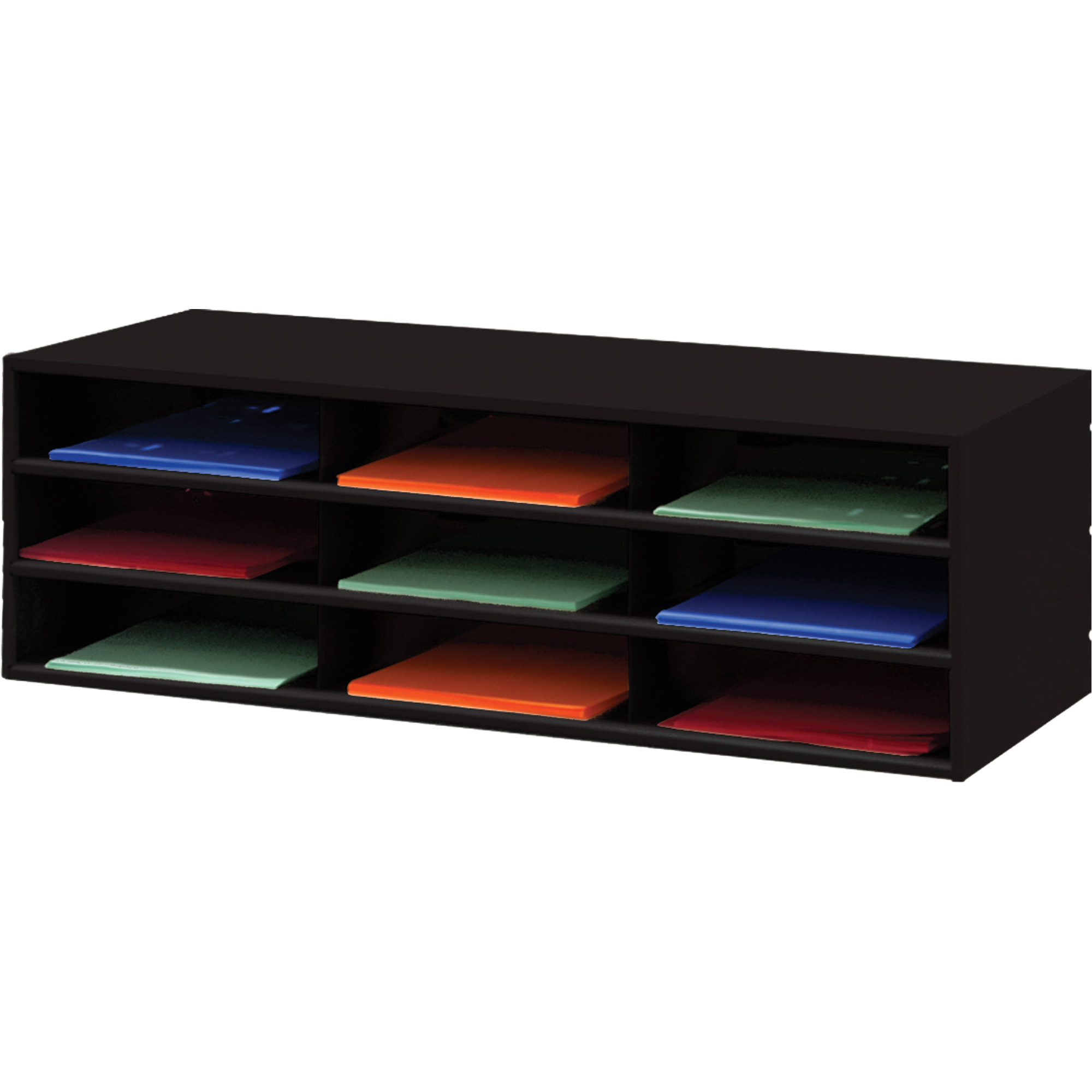 Porte-documents horizontal, Stationnaire, 9 fentes, Acier, 33-13/16" la x 11-11/16" p x 10-7/8" h