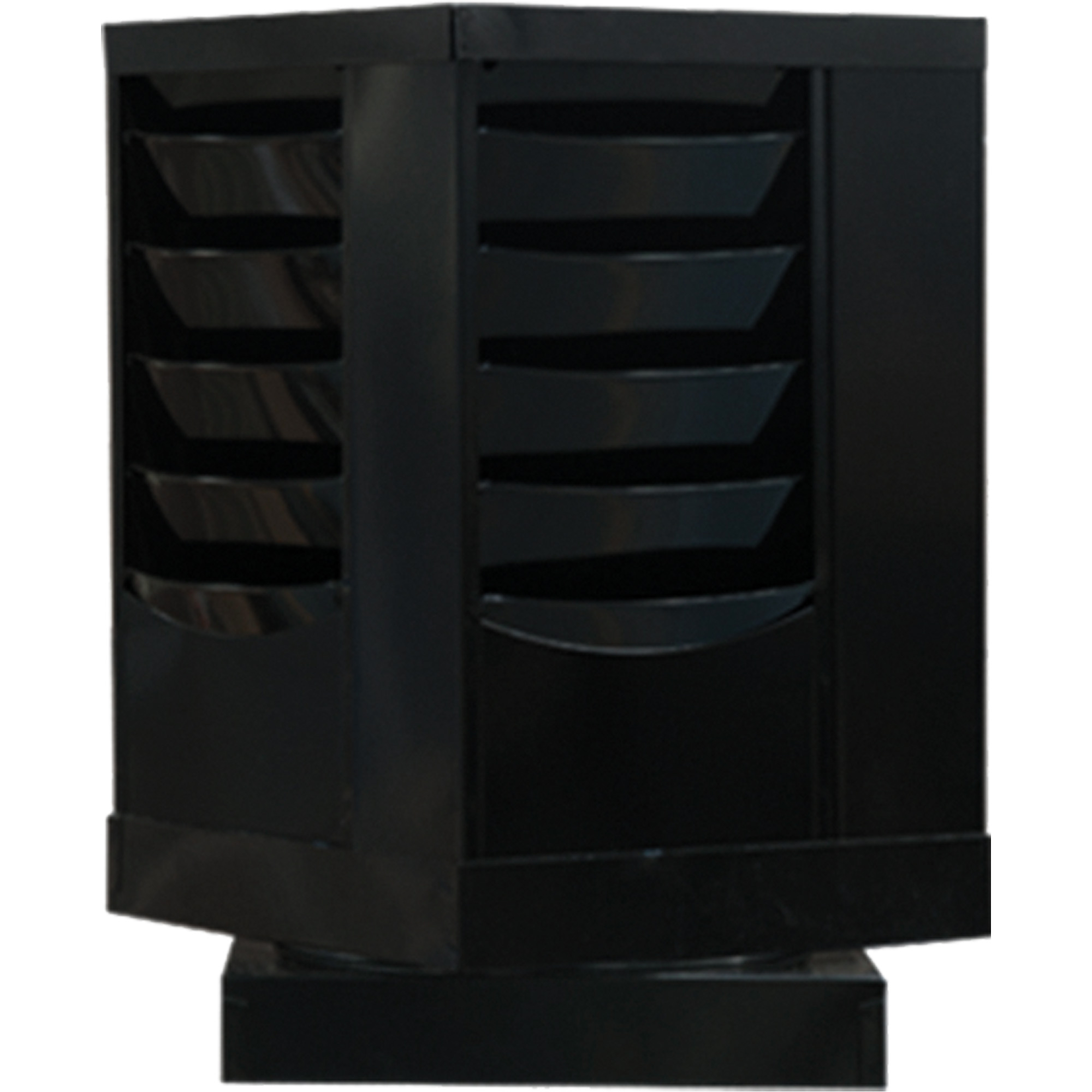 Porte-documents, Rotatif, 20 fentes, Acier, 14-1/8" la x 14-1/8" p x 23-1/8" h