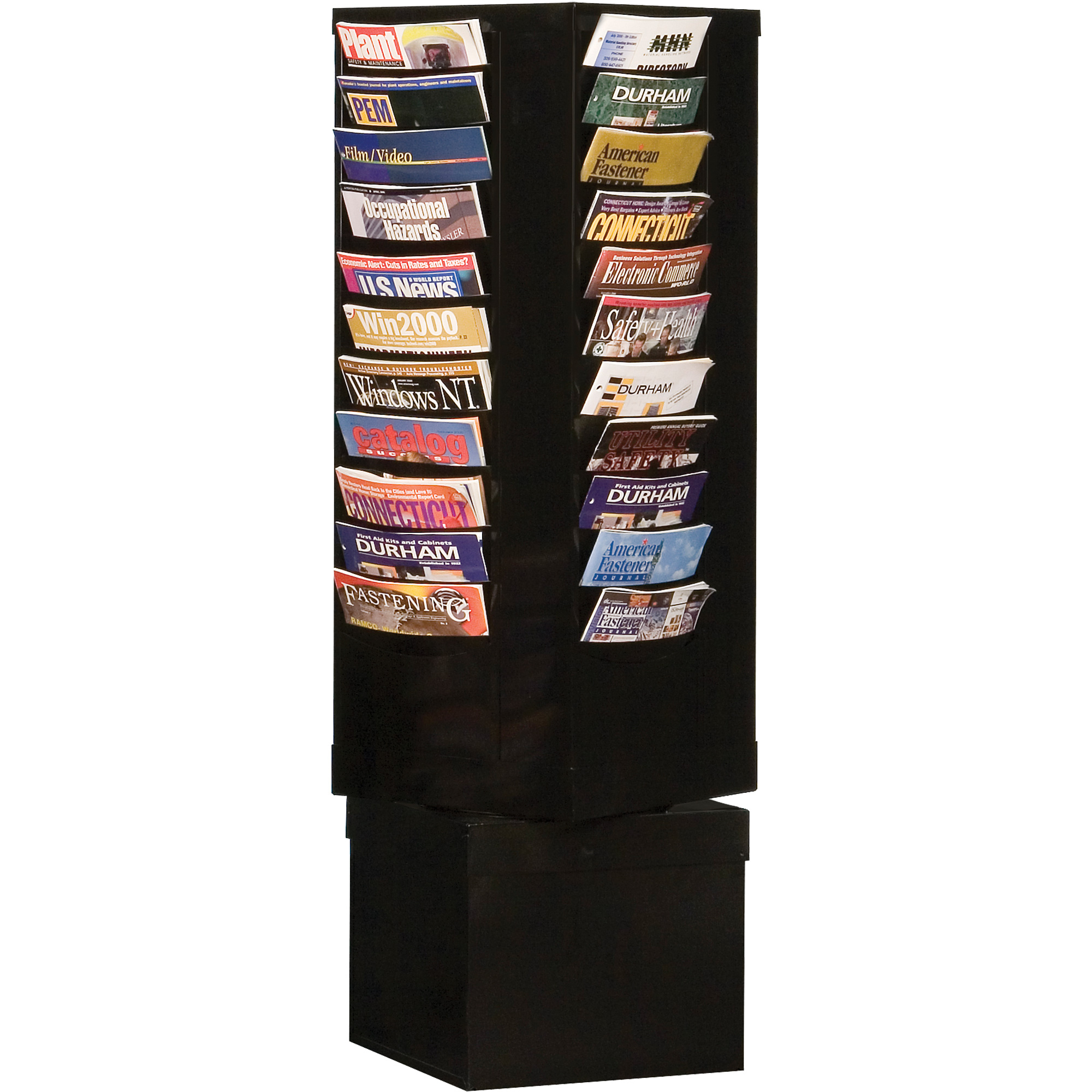 Porte-documents, Rotatif, 44 fentes, Acier, 14-1/8" la x 14-1/8" p x 48-1/2" h