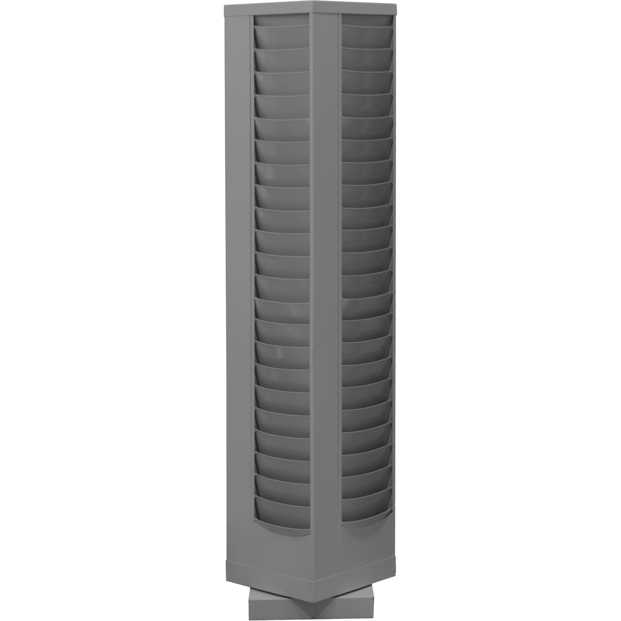 Porte-documents, Rotatif, 92 fentes, Acier, 14-1/8" la x 14-1/8" p x 68-3/8" h