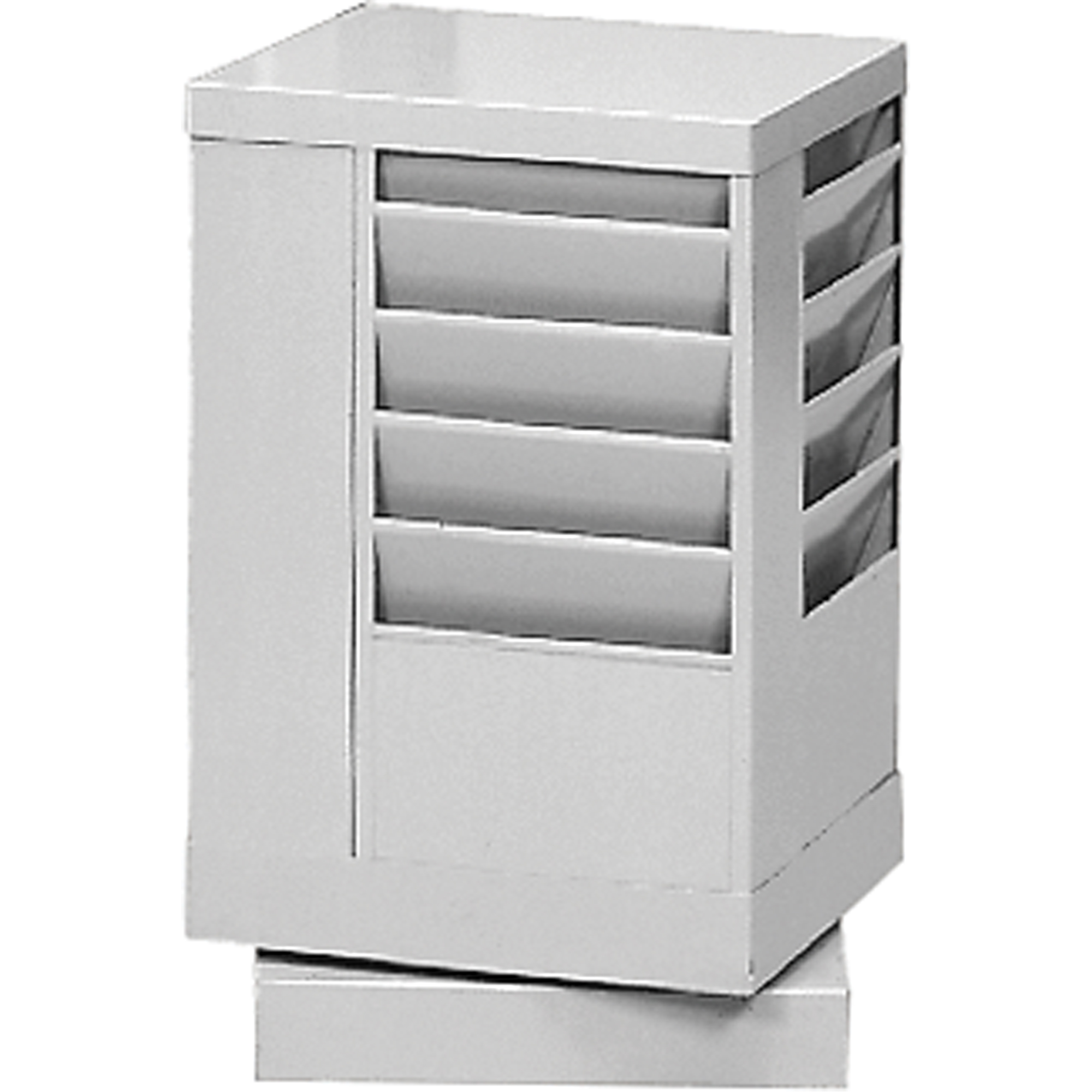 Présentoirs, Rotatif, 20 fentes, Acier, 14-1/8" la x 14-1/8" p x 21-1/4" h
