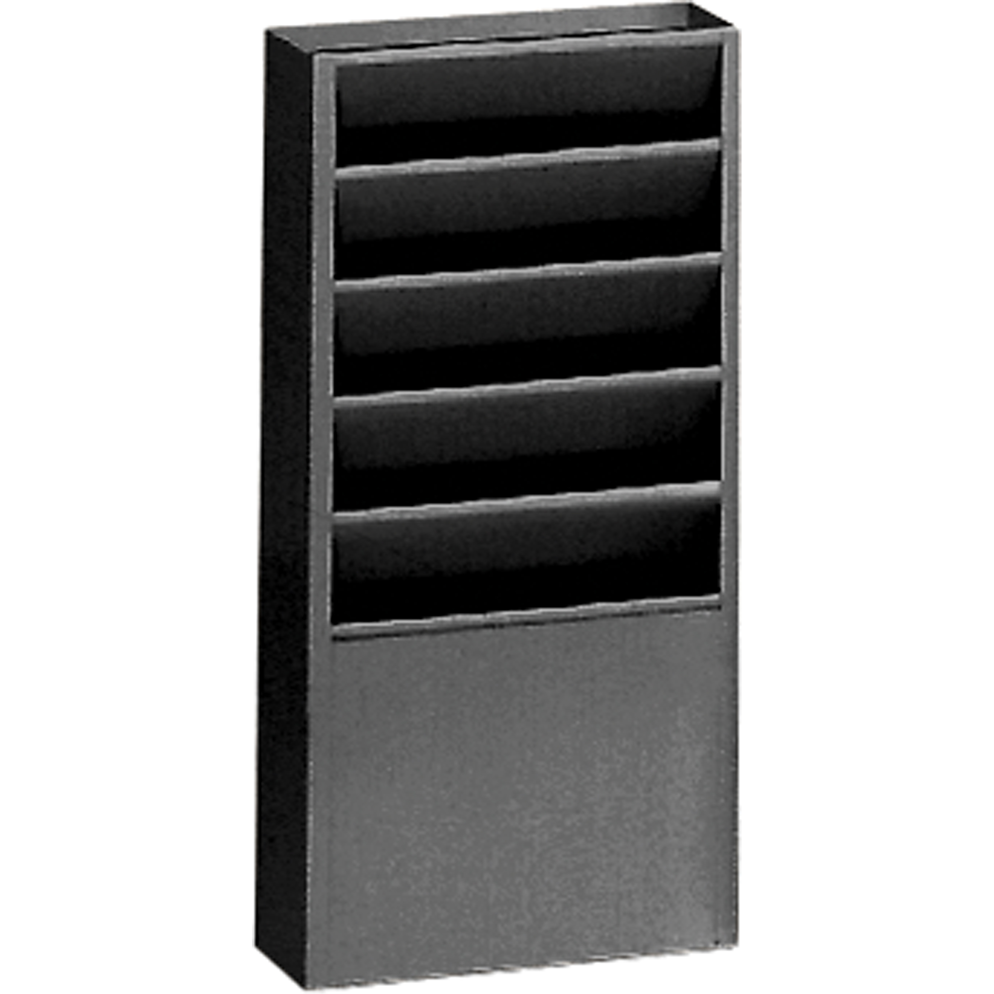 Présentoirs, Stationnaire, 5 fentes, Acier, 9-3/4" la x 4-1/8" p x 21" h