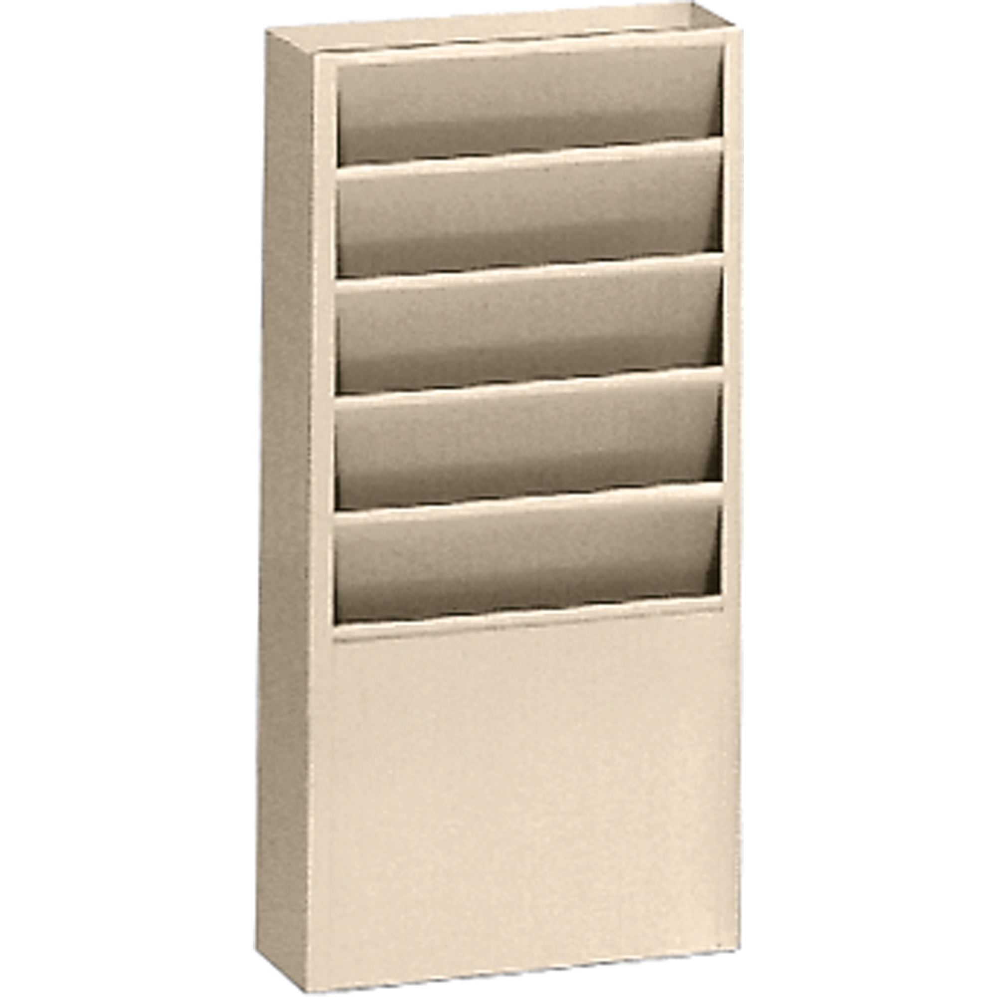 Présentoirs, Stationnaire, 5 fentes, Acier, 9-3/4" la x 4-1/8" p x 21" h