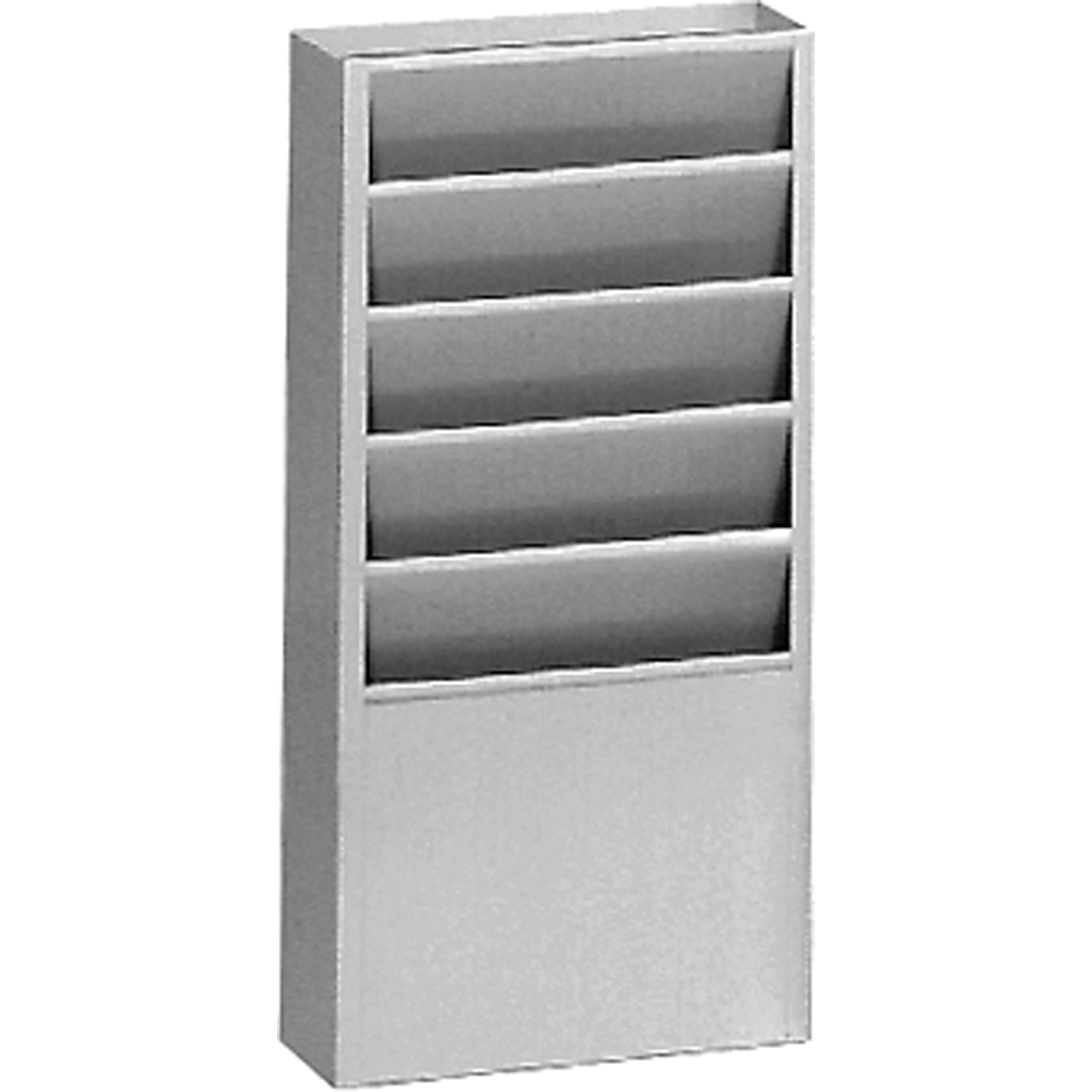 Présentoirs, Stationnaire, 5 fentes, Acier, 9-3/4" la x 4-1/8" p x 21" h