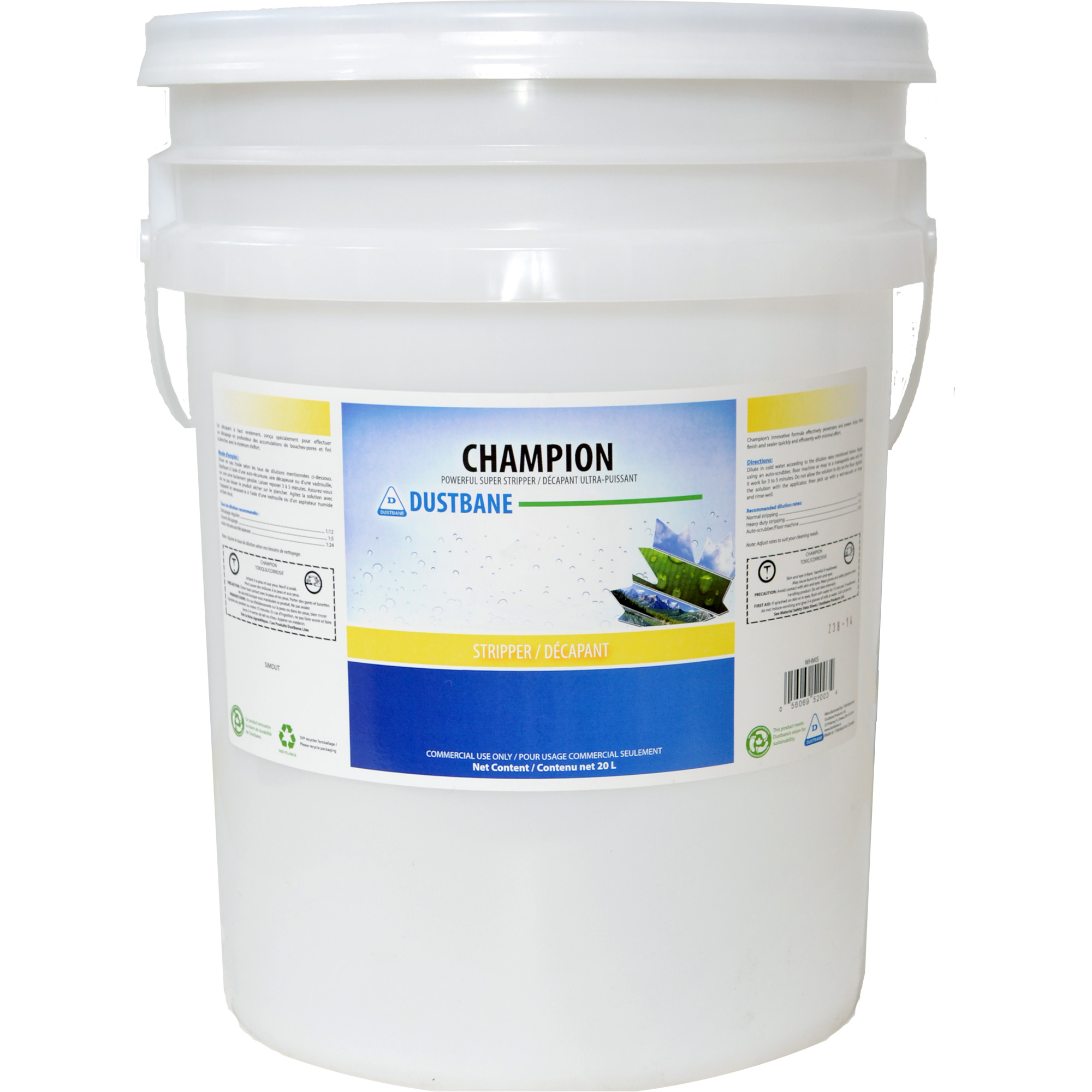 Décapant pour plancher Champion, 20 L, Seau