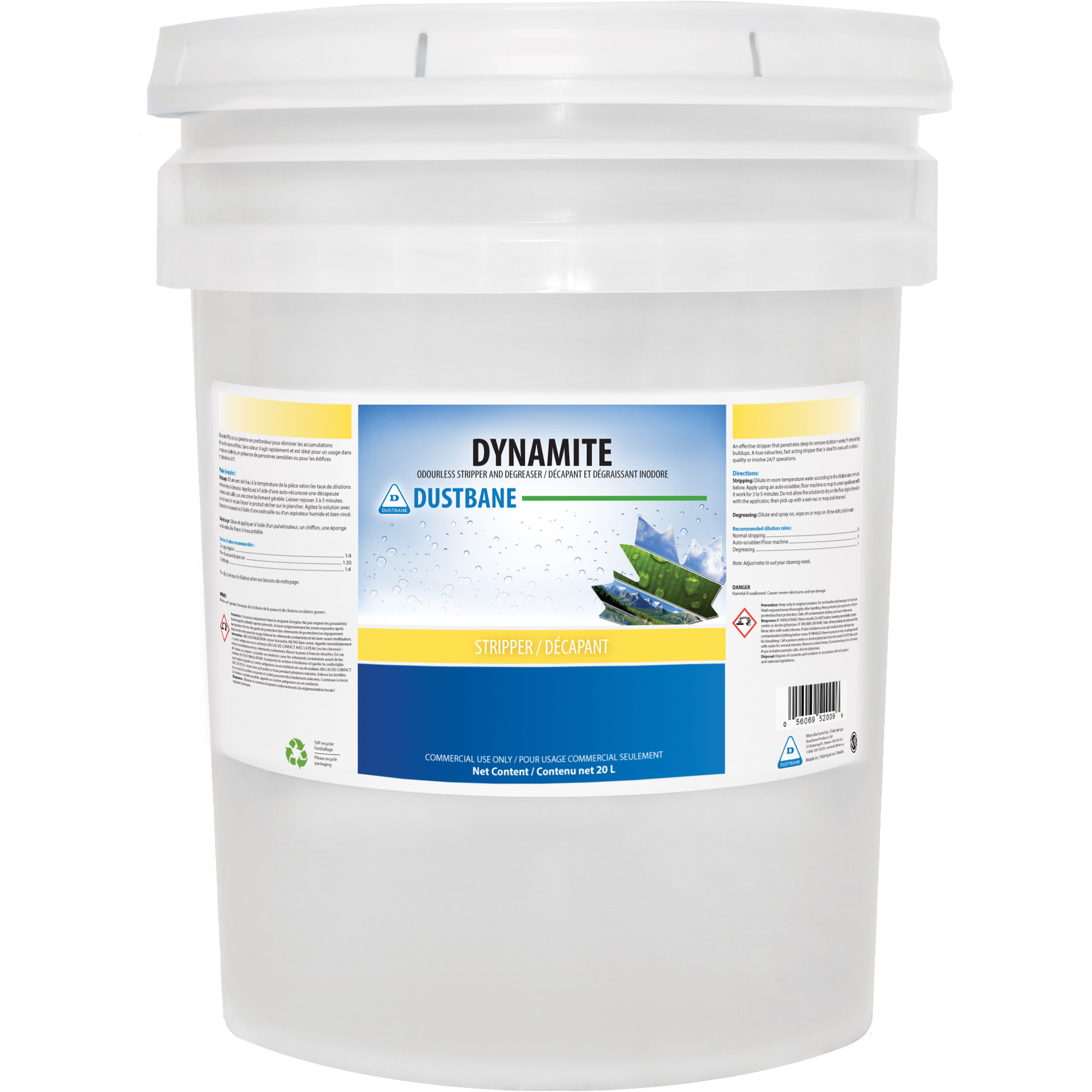 Dégraissant & décapant inodore Dynamite, 20 L, Seau