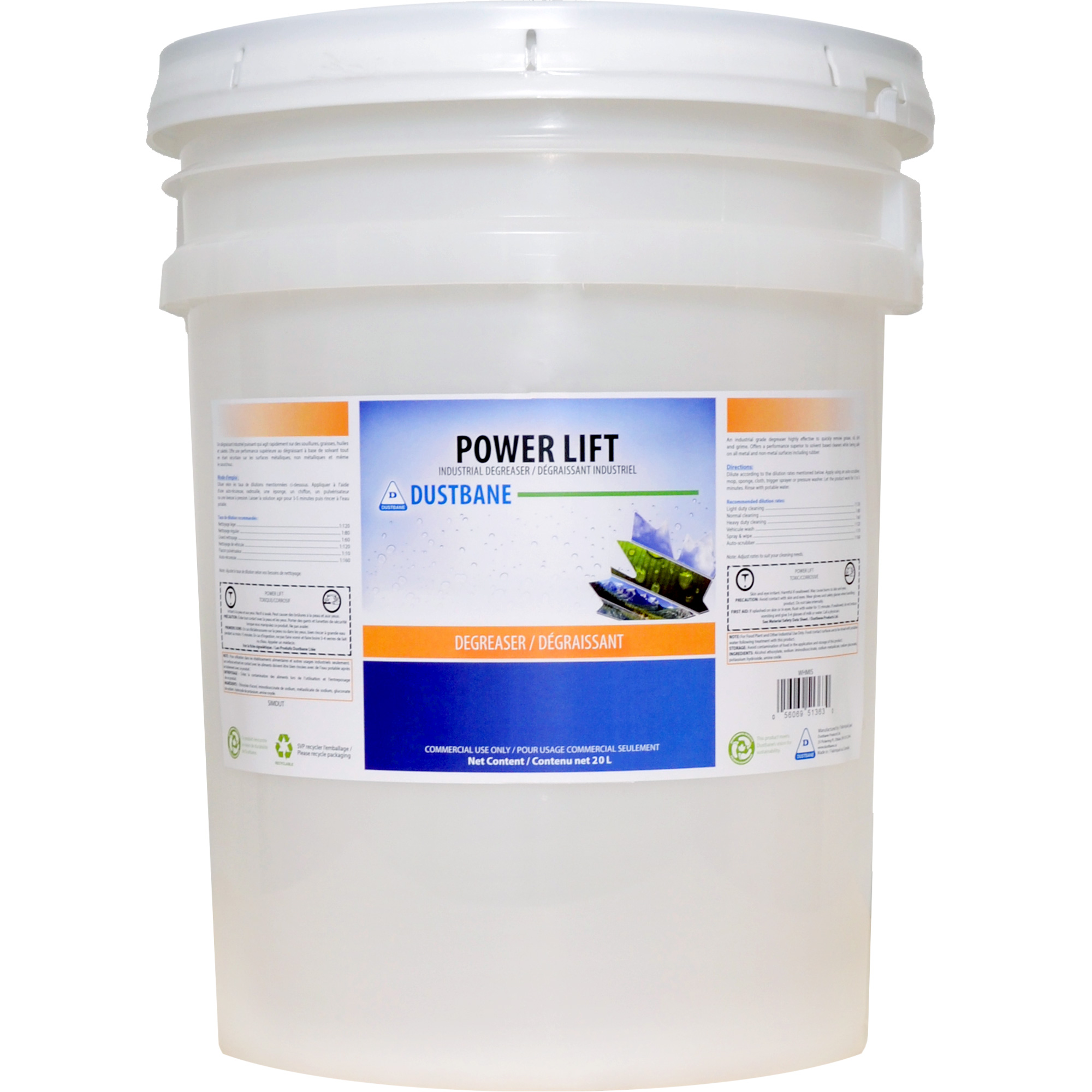 Dégraissant industriel Power Lift, 20 L, Seau