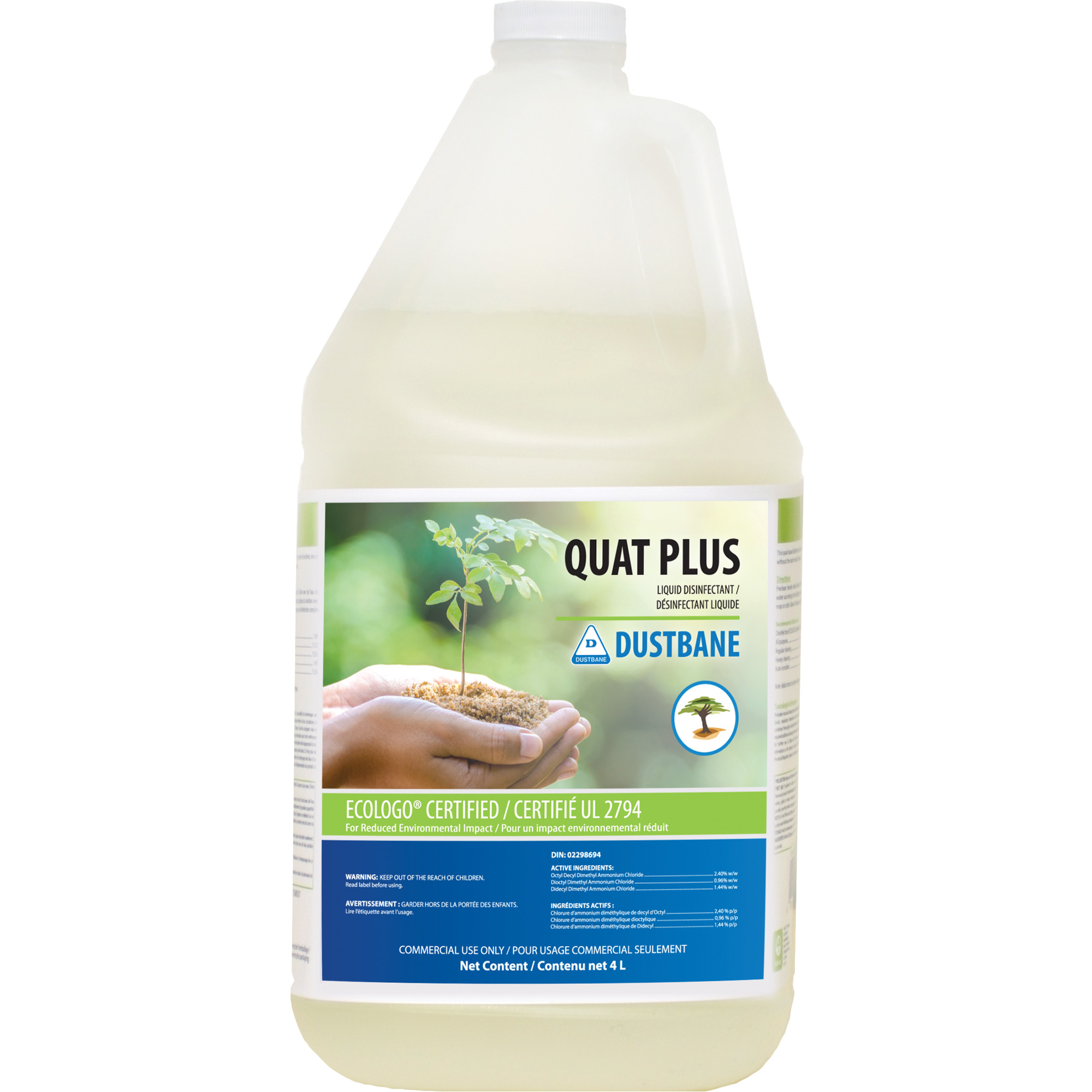 Désinfectants et nettoyants Quat Plus, 4 L, Cruche