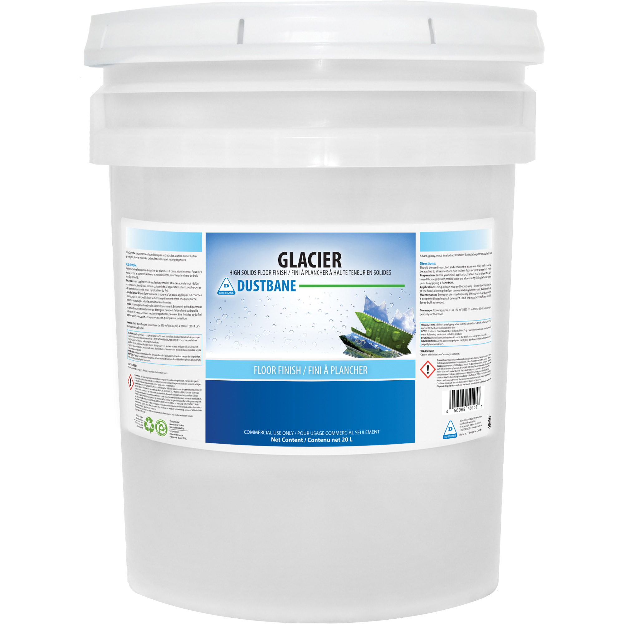 Fini à plancher Glacier, 20 L, Baril