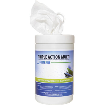 Lingettes désinfectantes Triple Action Multi, 7" x 8", 120 lingettes