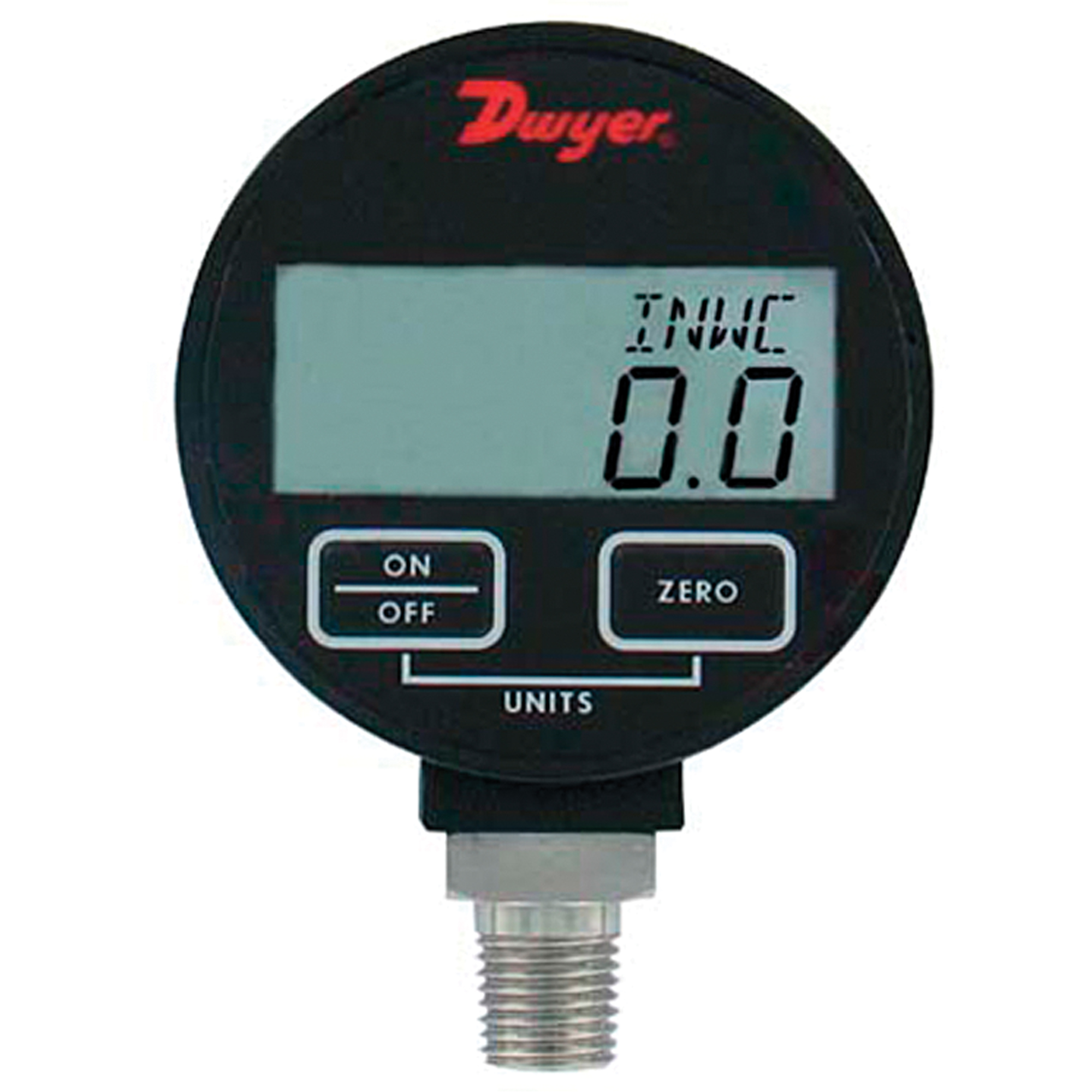 Manomètre, 2-31/50", 100 psi, Fixation inférieure, Numérique