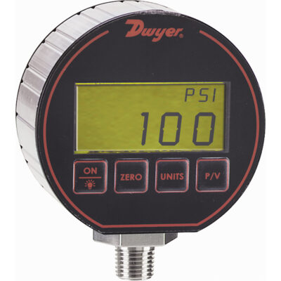 Manomètre, 3", 30 psi, Fixation inférieure, Numérique