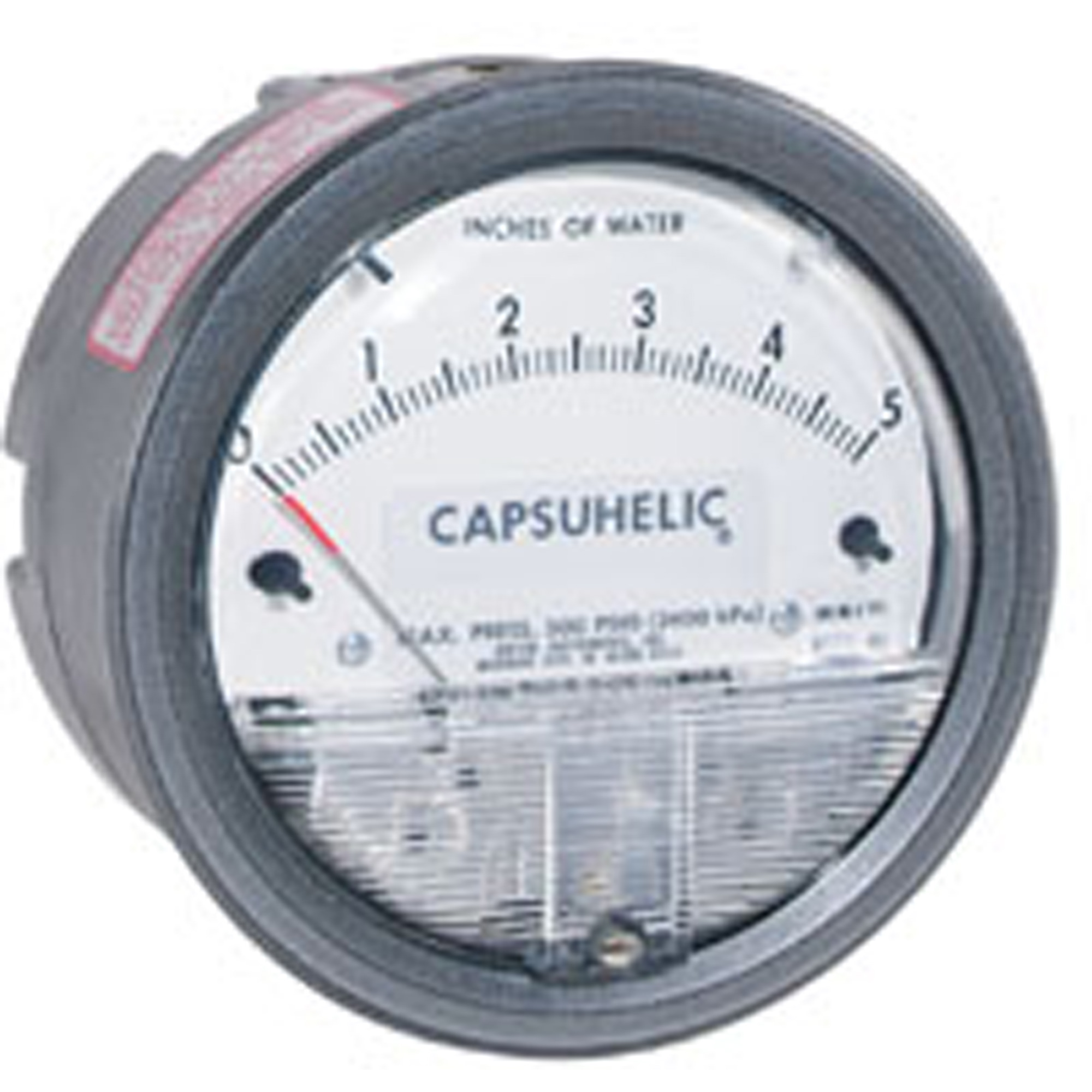 Manomètre différentiel 4000 CapsuhelicMD, 4", 0 - 0,5 kPa, Fixation sur panneau, Analogique