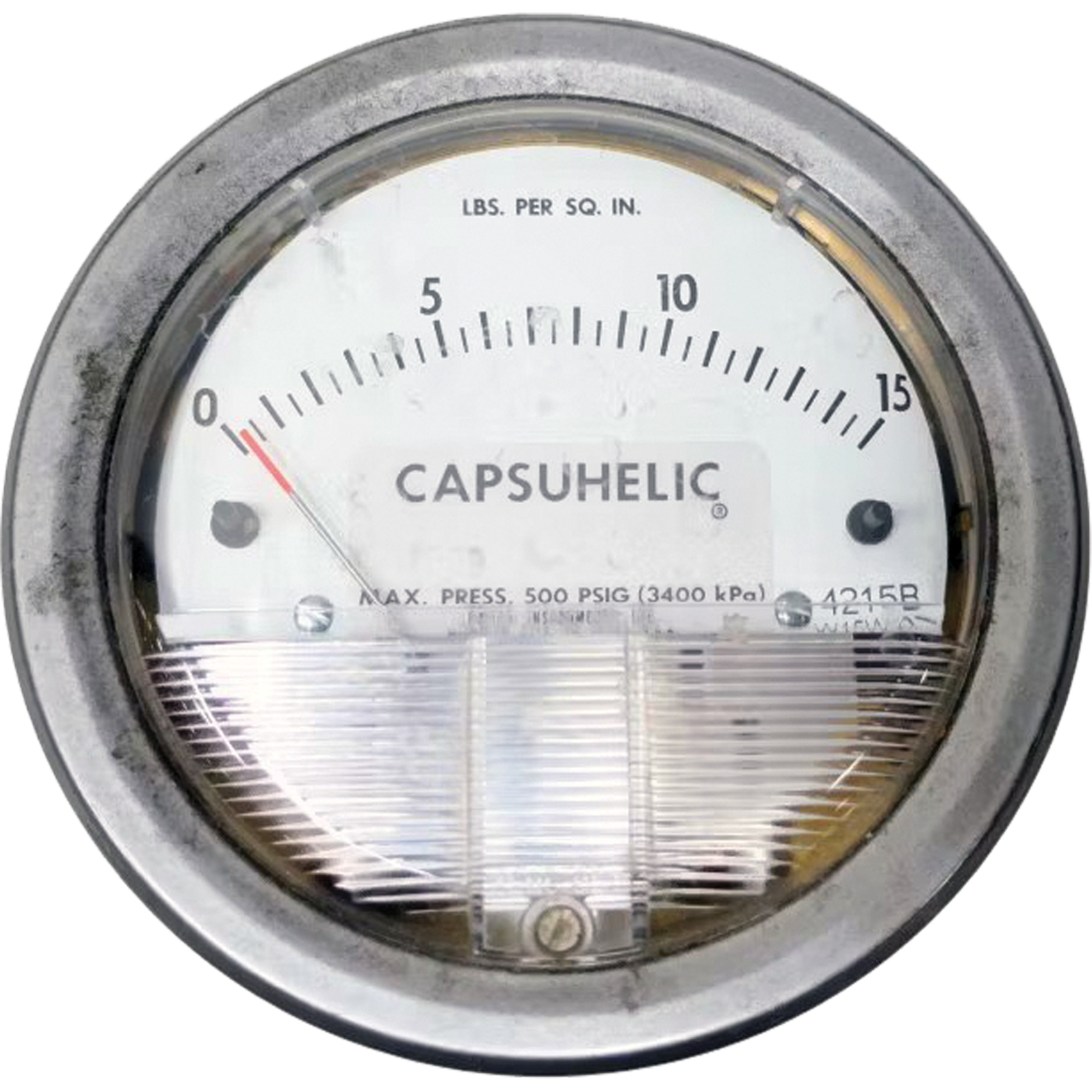 Manomètre différentiel avec étui de série 4000 CapsuhelicMD, 4", 0 - 15 psi, Fixation sur panneau, Analogique
