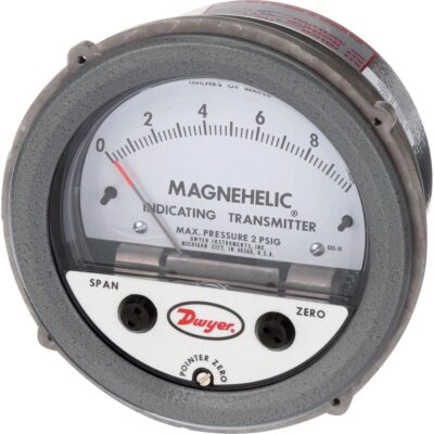 Manomètre différentiel et émetteur de signalisation de série 605 MagnehelicMD, 4", 0 - 10 po en c.e., Fixation sur panneau, Analogique