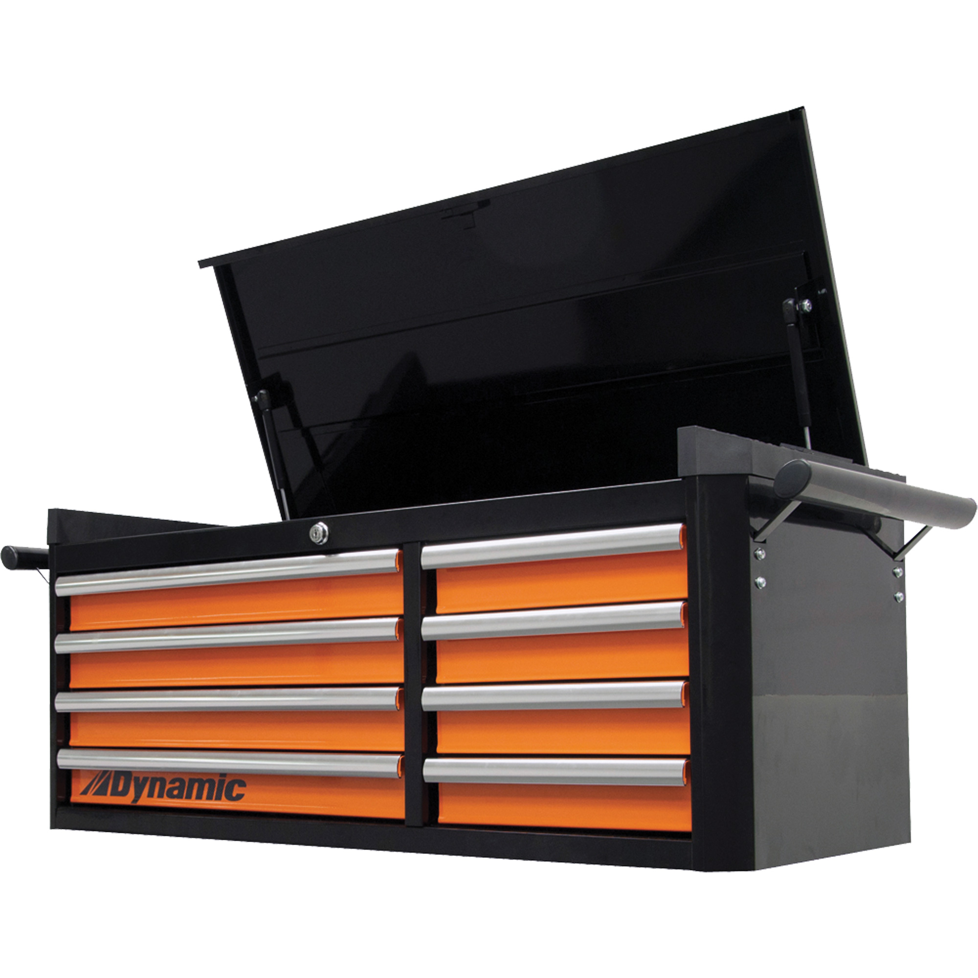 Coffre supérieur, 42" la, 8 tiroirs, Noir/Orange
