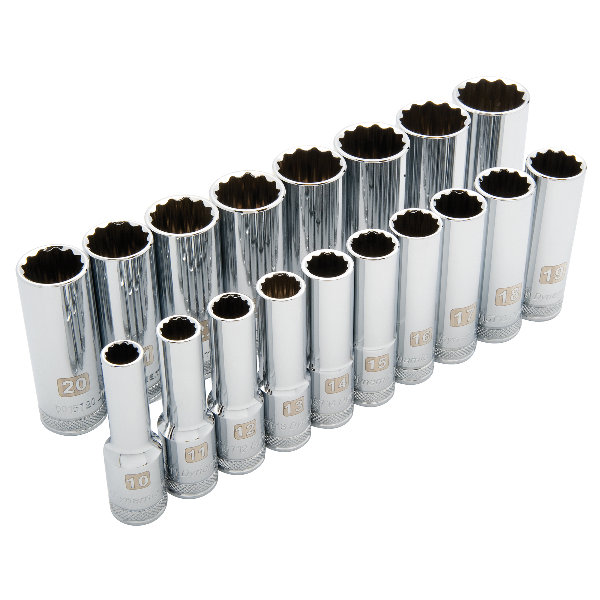 Jeu de douilles métriques, 18 Mcx, Prise de 1/2", Profond