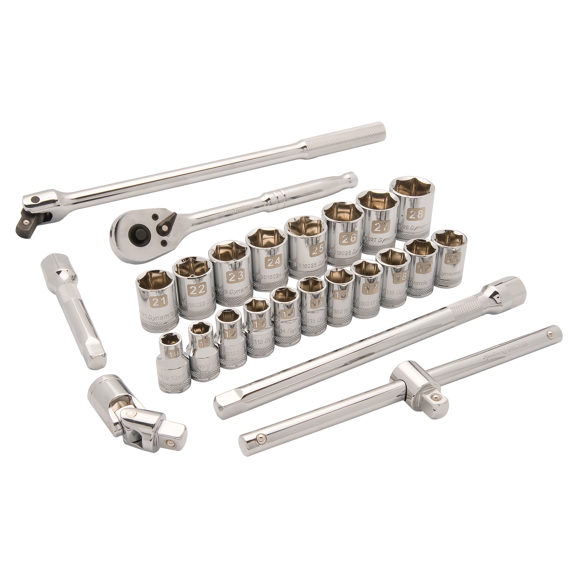 Jeu de douilles métriques, 25 Mcx, Prise de 1/2"