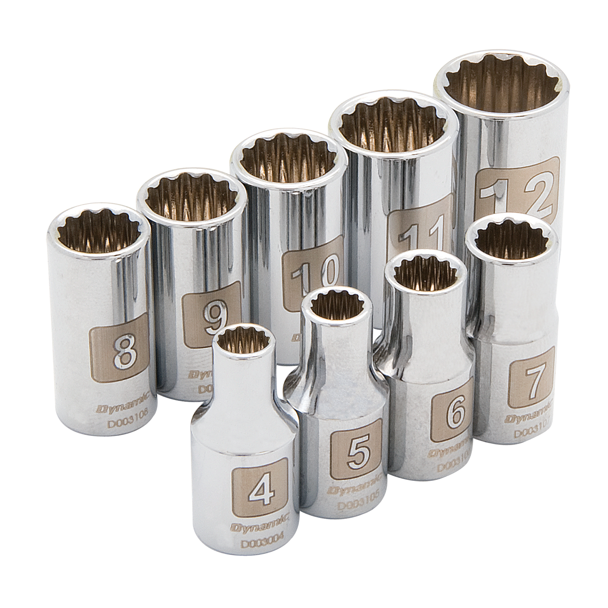 Jeu de douilles métriques à 12 pans, 9 Mcx, Prise de 1/4"