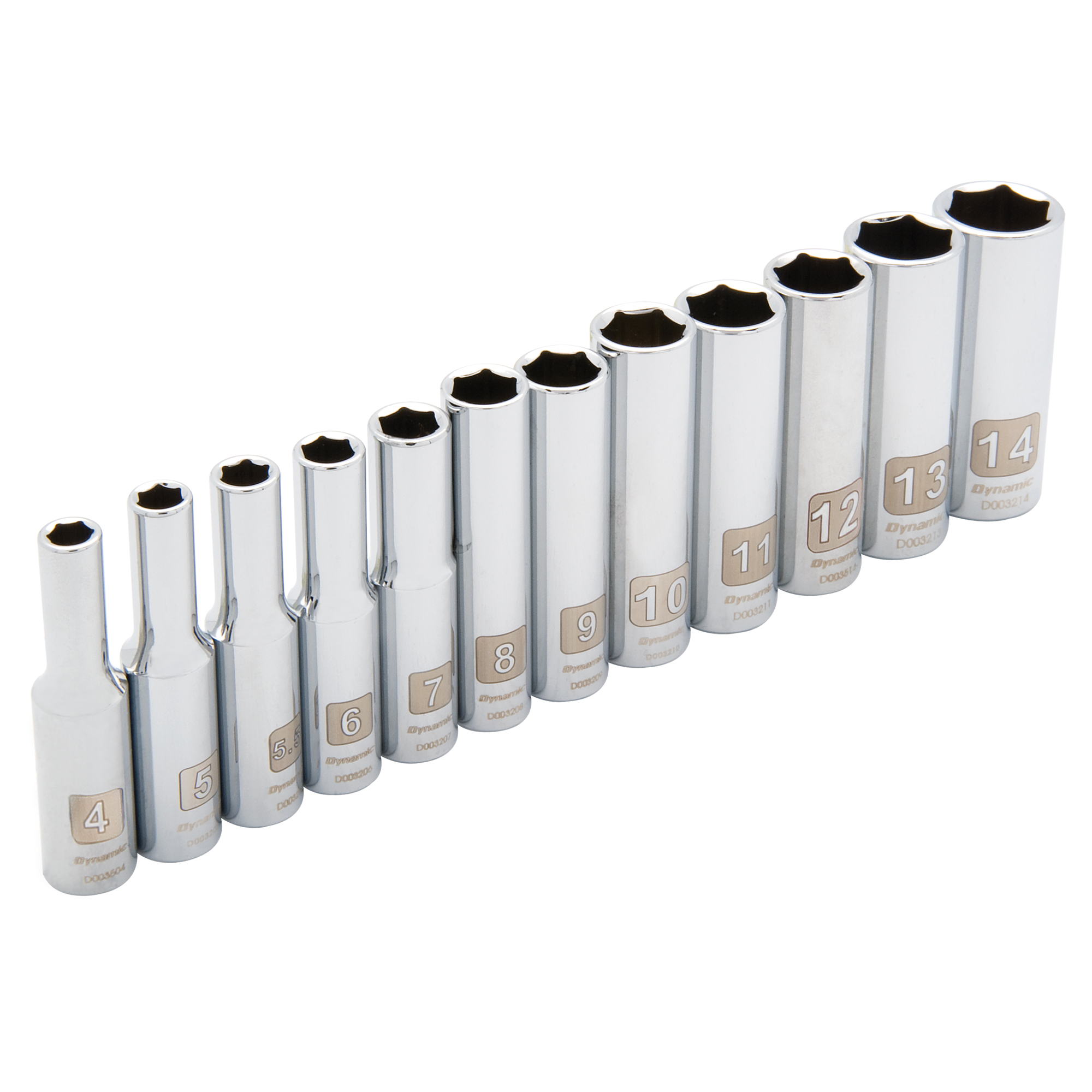 Jeu de douilles métriques à 6 pans, 12 Mcx, Prise de 1/4", Profond