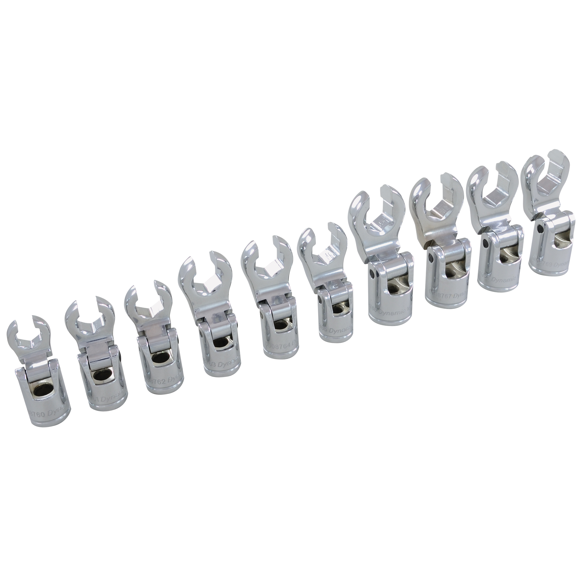 Jeu de douilles pied-de-biche à tête flexible métriques, 10 Mcx, Prise de 3/8"