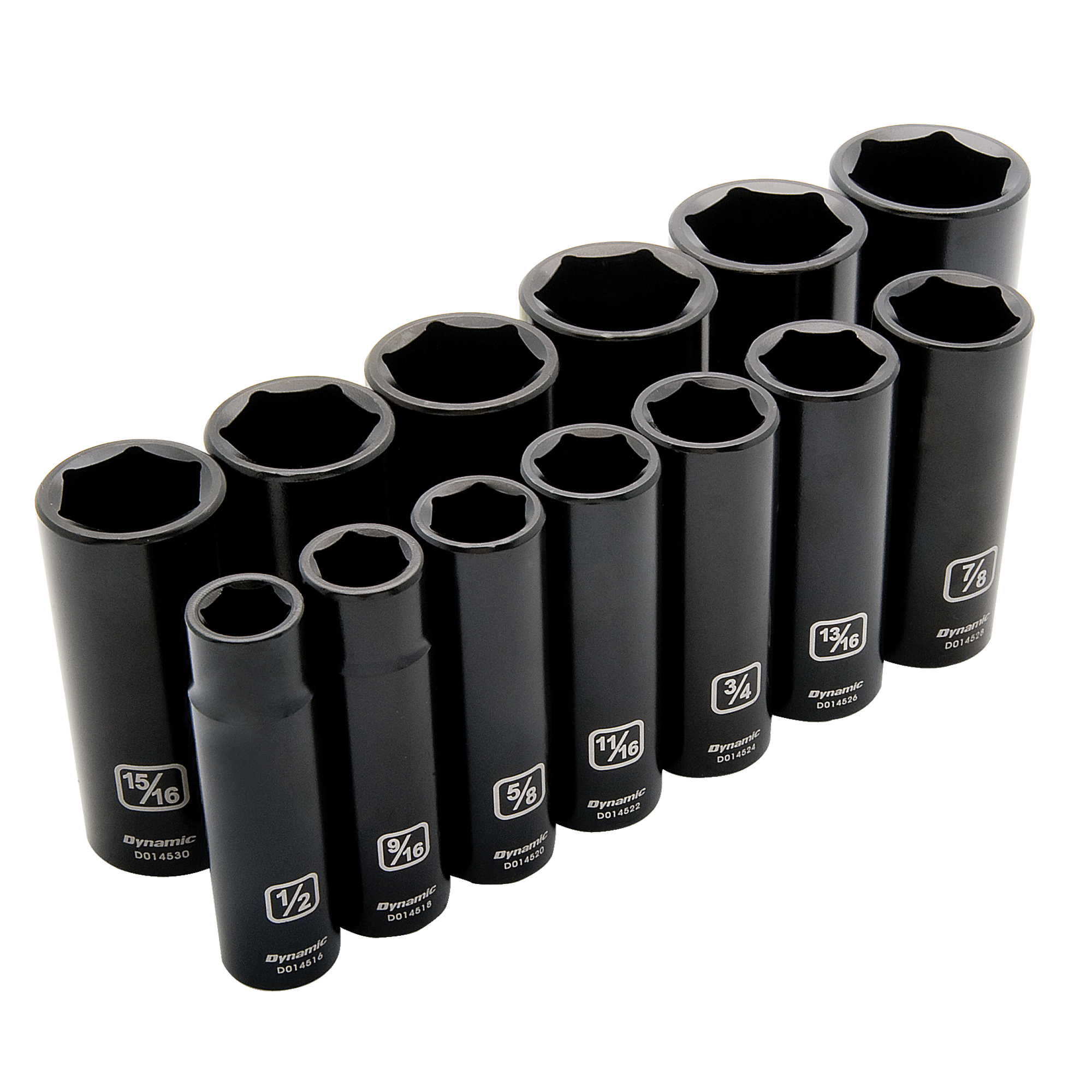 Jeu de douilles SAE, 13 Mcx, Chocs, Prise de 1/2", Profond