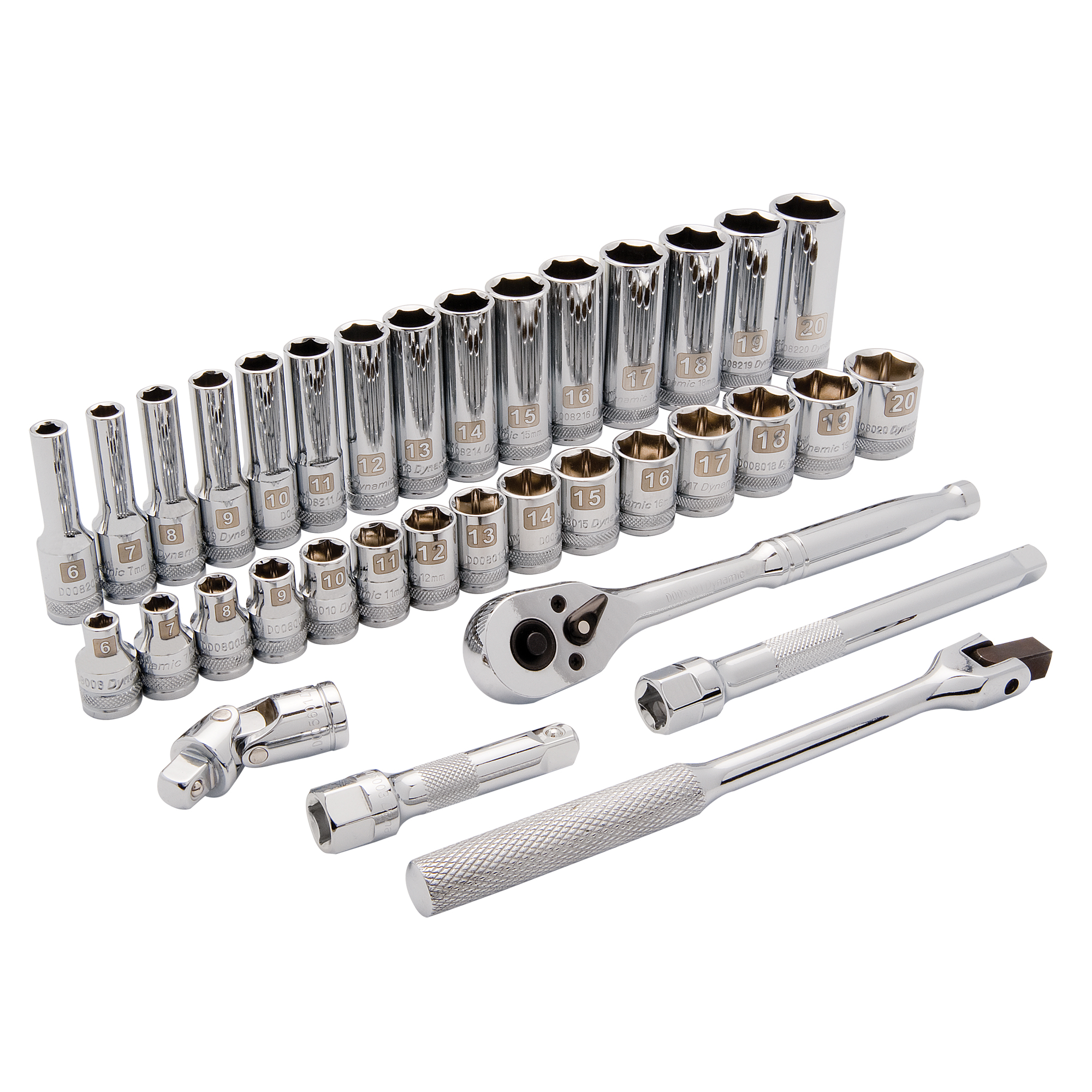 Jeu de douilles SAE, 35 Mcx, Prise de 3/8", Profond