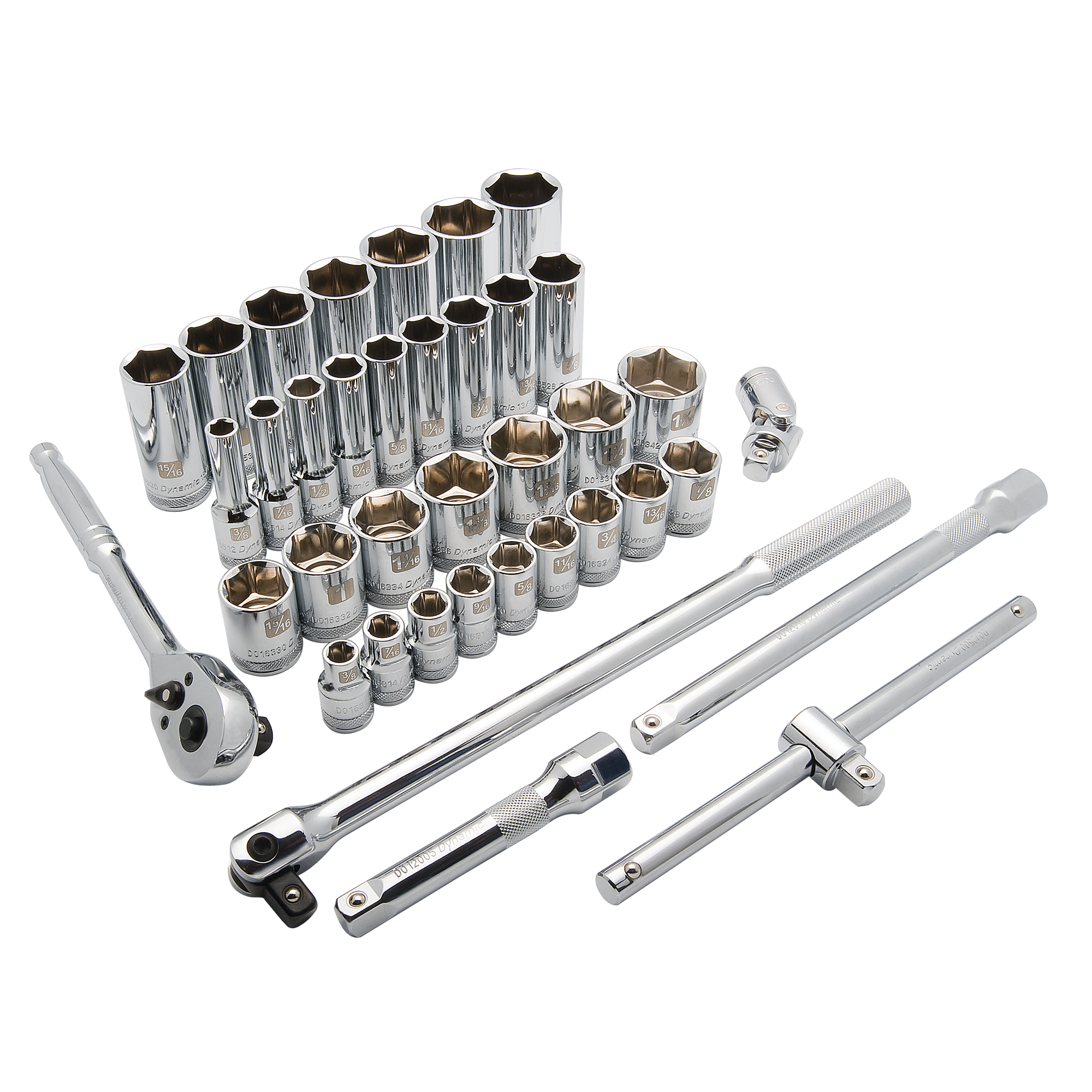 Jeu de douilles SAE, 38 Mcx, Prise de 1/2", Profond