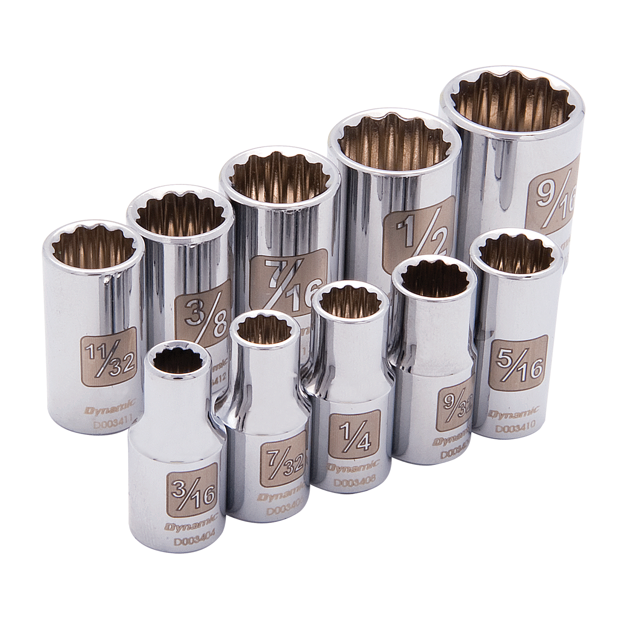Jeu de douilles SAE à 12 pans, 10 Mcx, Prise de 1/4"