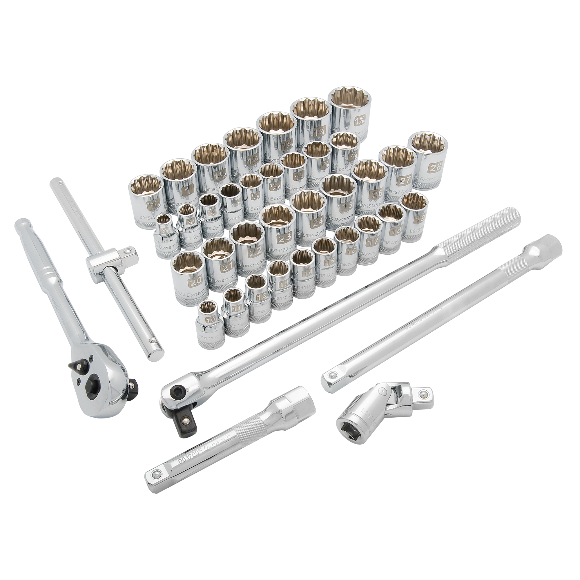 Jeu de douilles SAE/métriques, 41 Mcx, Prise de 1/2"