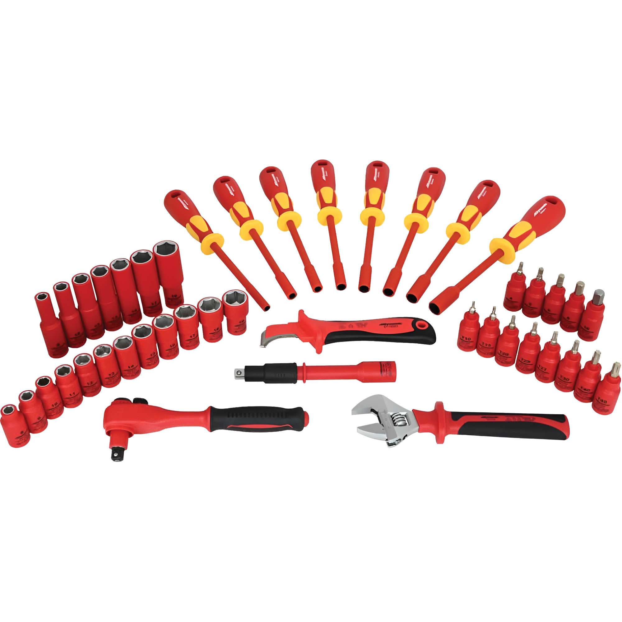 Jeu d'outils et douilles isolés, 44 M