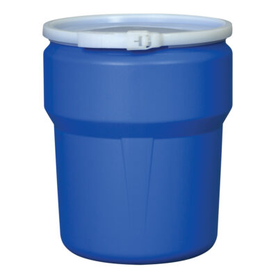 Baril emboîtable en polyéthylène, 10 gal. US (8,33 gal. imp.), Dessus ouvert, Bleu