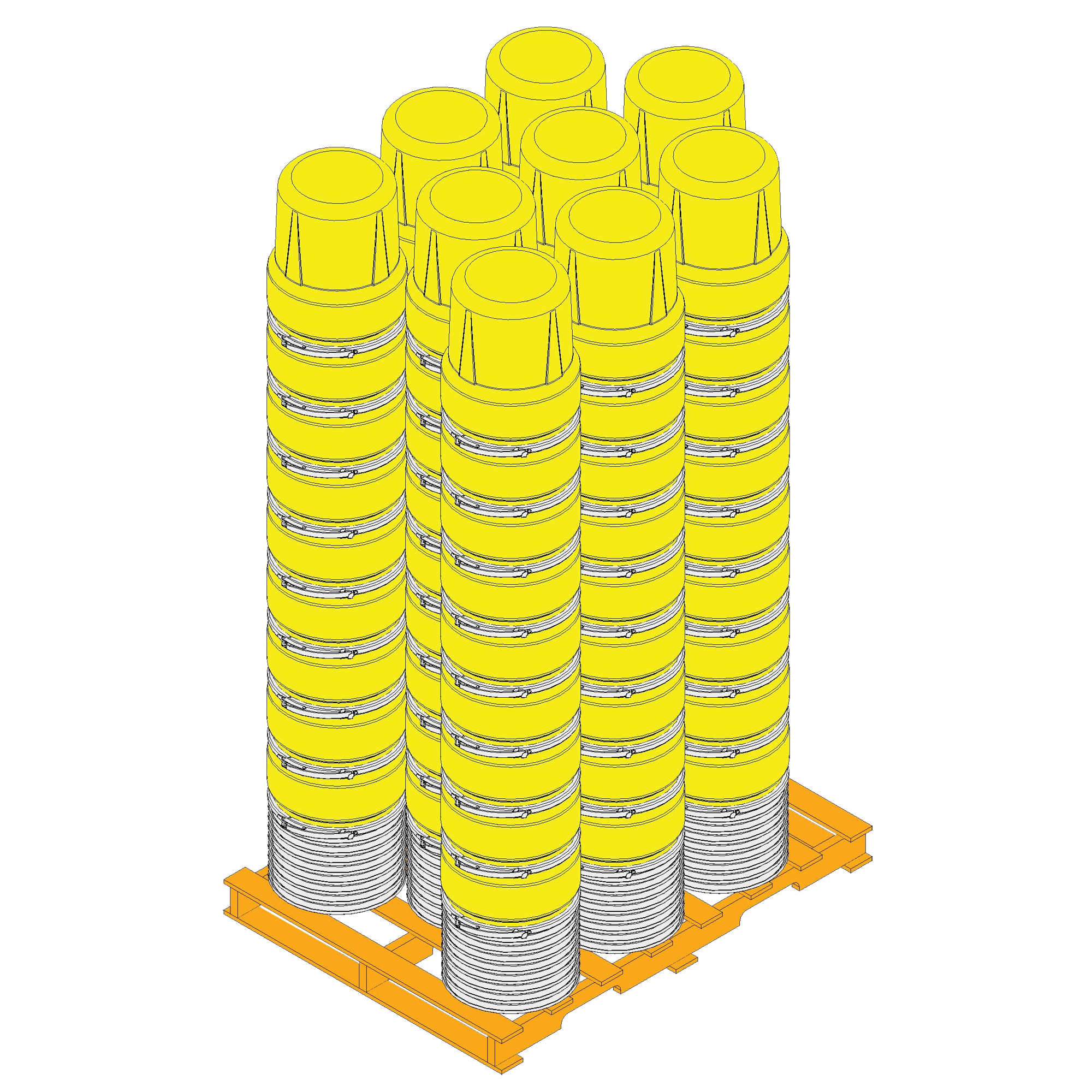 Baril emboîtable en polyéthylène, 10 gal. US (8,33 gal. imp.), Dessus ouvert, Bleu – Image 2