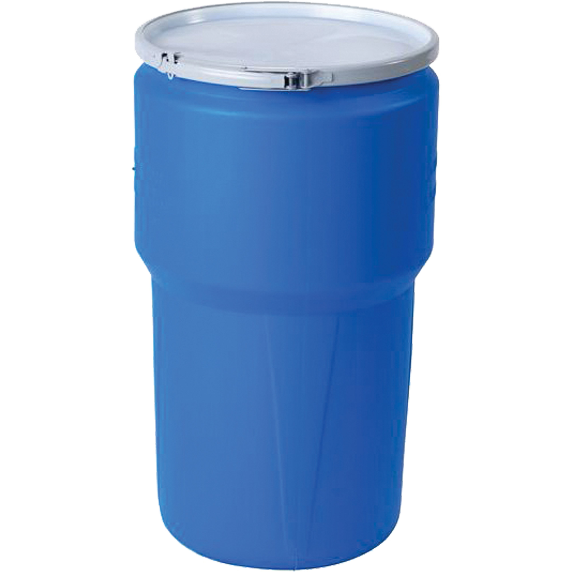 Baril emboîtable en polyéthylène, 14 gal. US (11,7 gal. imp.), Dessus ouvert, Bleu
